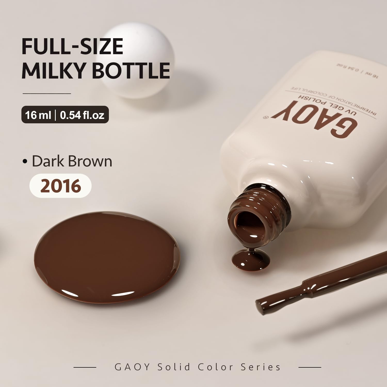 Foto 7 pulgar | Esmalte De Uñas En Gel Gaoy Brown, 16 Ml, Remoja Y Cura Con Luz Uv - Venta Internacional.