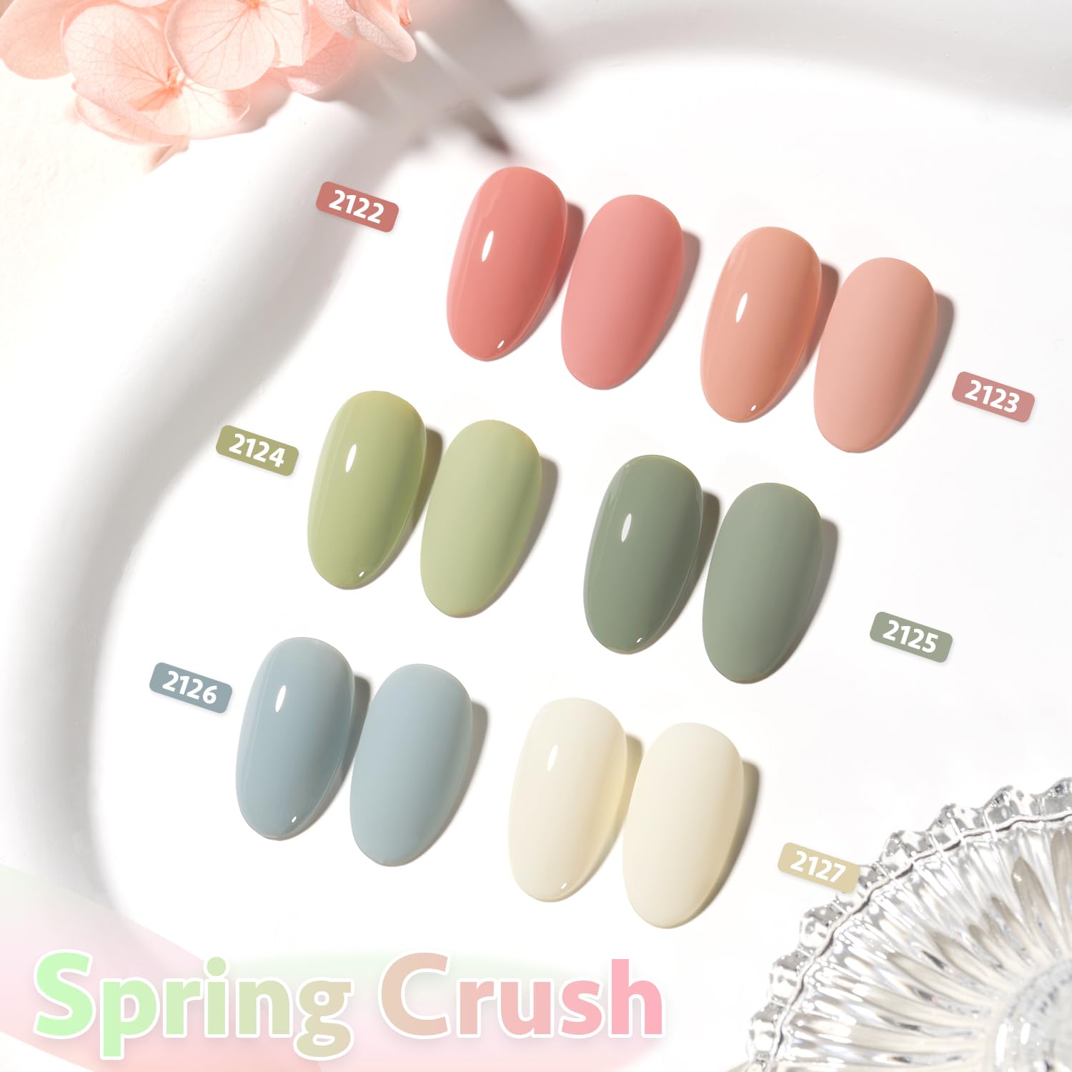 Foto 7 pulgar | Set De Esmaltes De Uñas En Gel Gaoy Green White Spring, 6 Colores, 7,3 Ml - Venta Internacional.