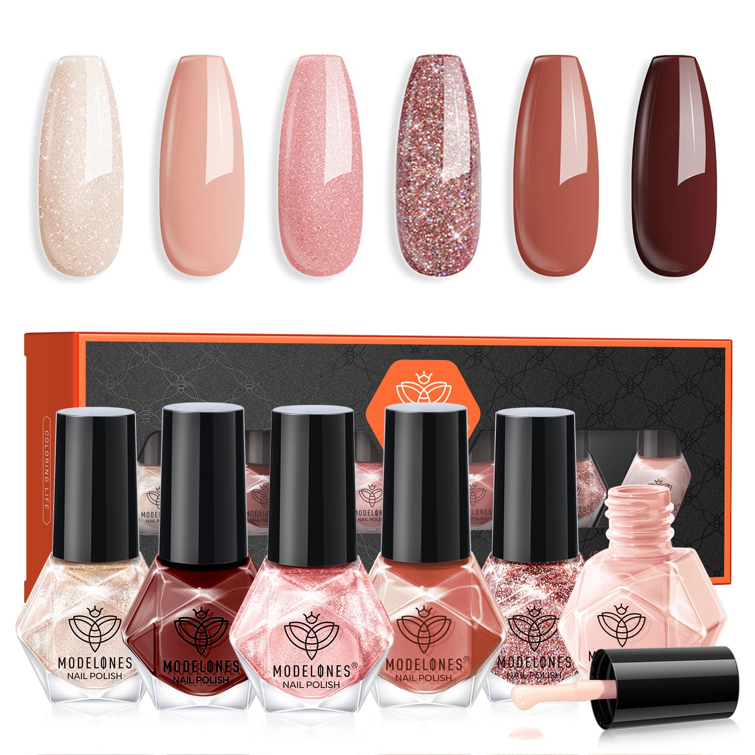 Set De Esmaltes De Uñas Modelones, Minilaca De 6 Colores, De Secado Rápido - Venta Internacional.