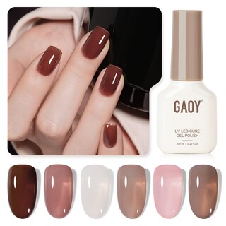 Foto 1 | Set De Esmaltes De Uñas Gaoy Rose Brown Jelly Gel, 6 Colores, 6,5 Ml - Venta Internacional.