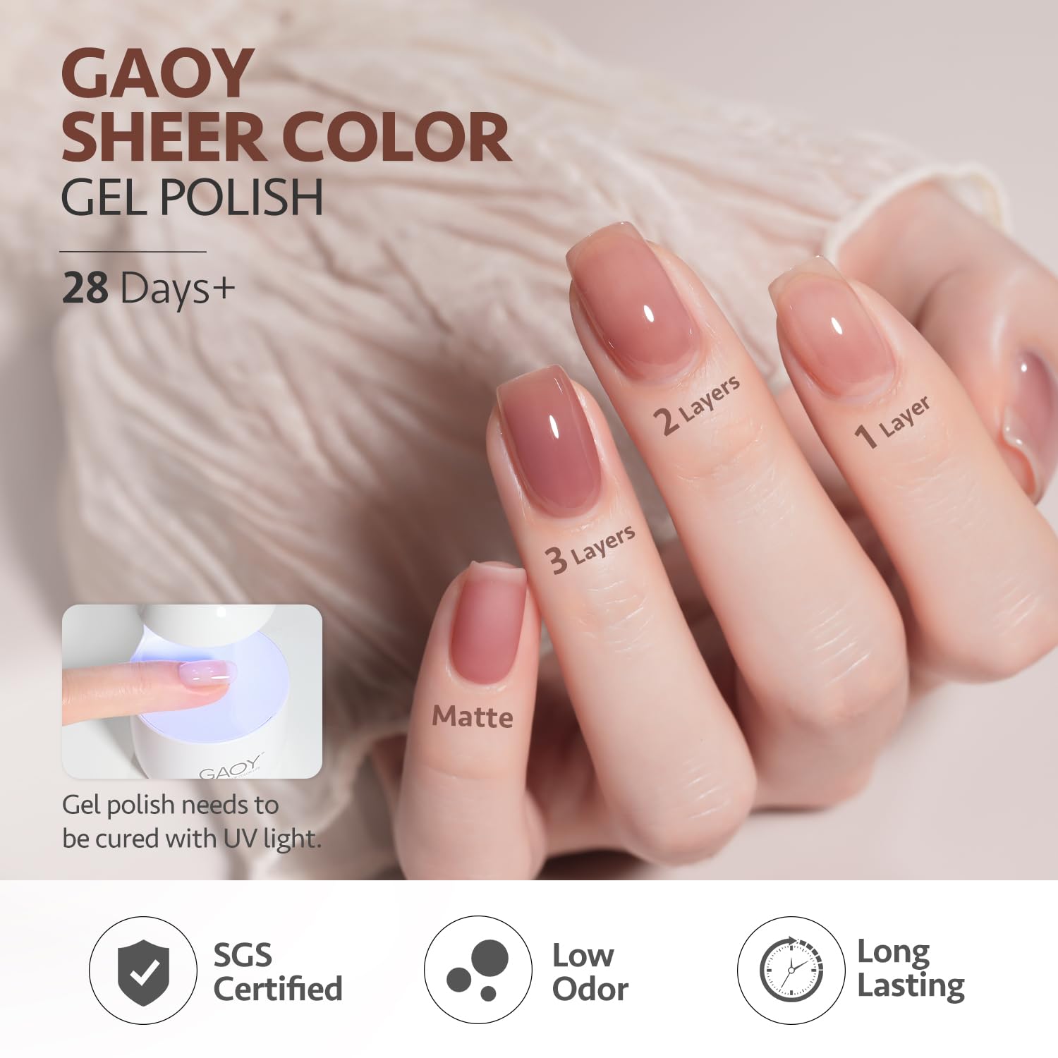 Foto 5 | Set De Esmaltes De Uñas Gaoy Rose Brown Jelly Gel, 6 Colores, 6,5 Ml - Venta Internacional.