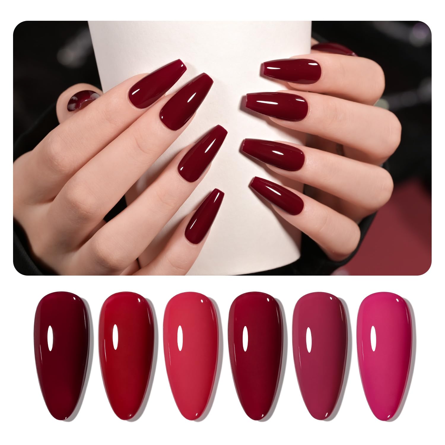 Set De Esmaltes De Uñas En Gel Gaoy Berry Collection Hot Pink 6,5 Ml X6 - Venta Internacional.