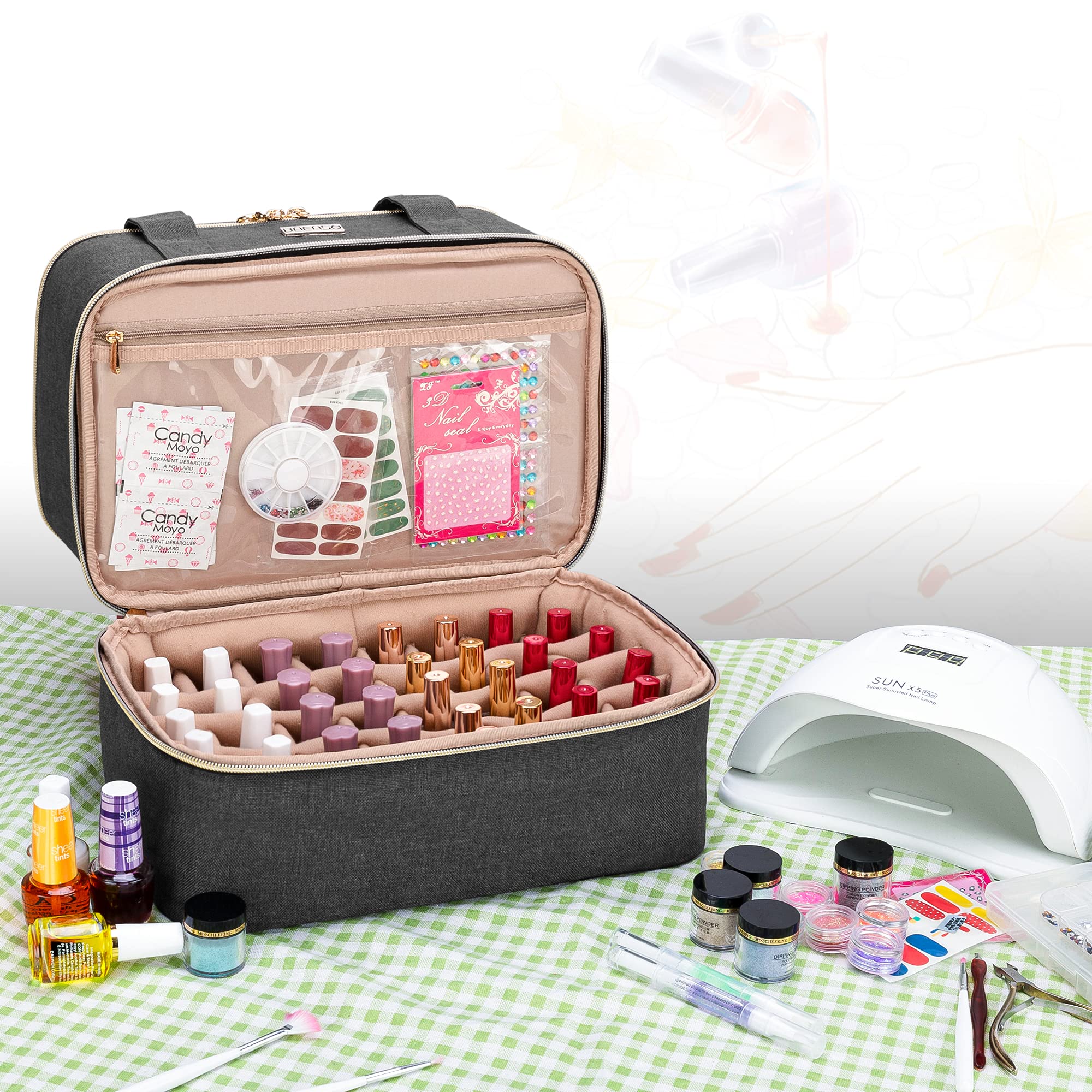Foto 7 pulgar | Organizador De Esmaltes De Uñas Bafaso Con Capacidad Para 40 Botellas Con Lámpara De Uñas - Venta Internacional.