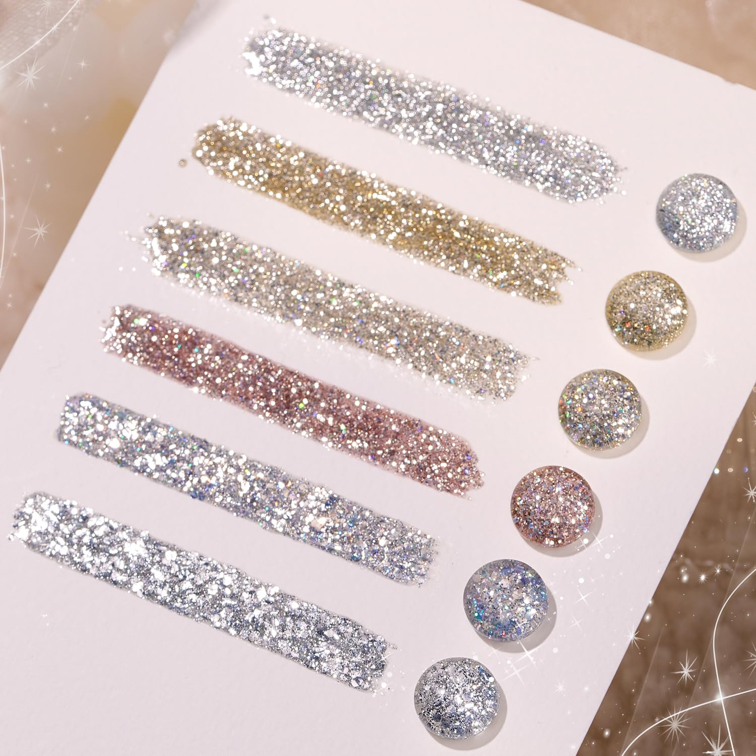Set De Esmaltes De Uñas Gaoy Reflective Glitter, 6 Colores, 6,5 Ml, Soak Off - Venta Internacional.
