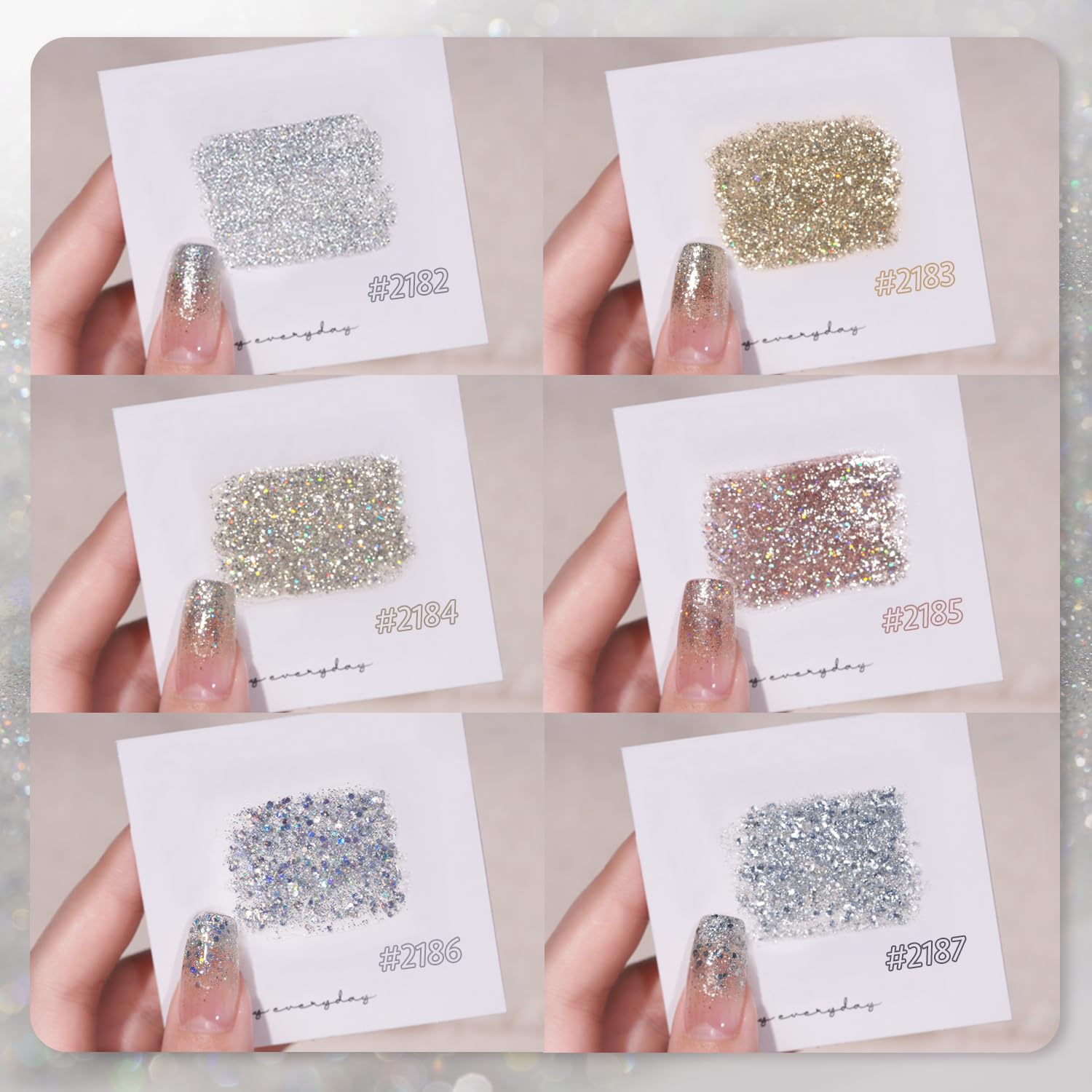 Foto 3 pulgar | Set De Esmaltes De Uñas Gaoy Reflective Glitter, 6 Colores, 6,5 Ml, Soak Off - Venta Internacional.
