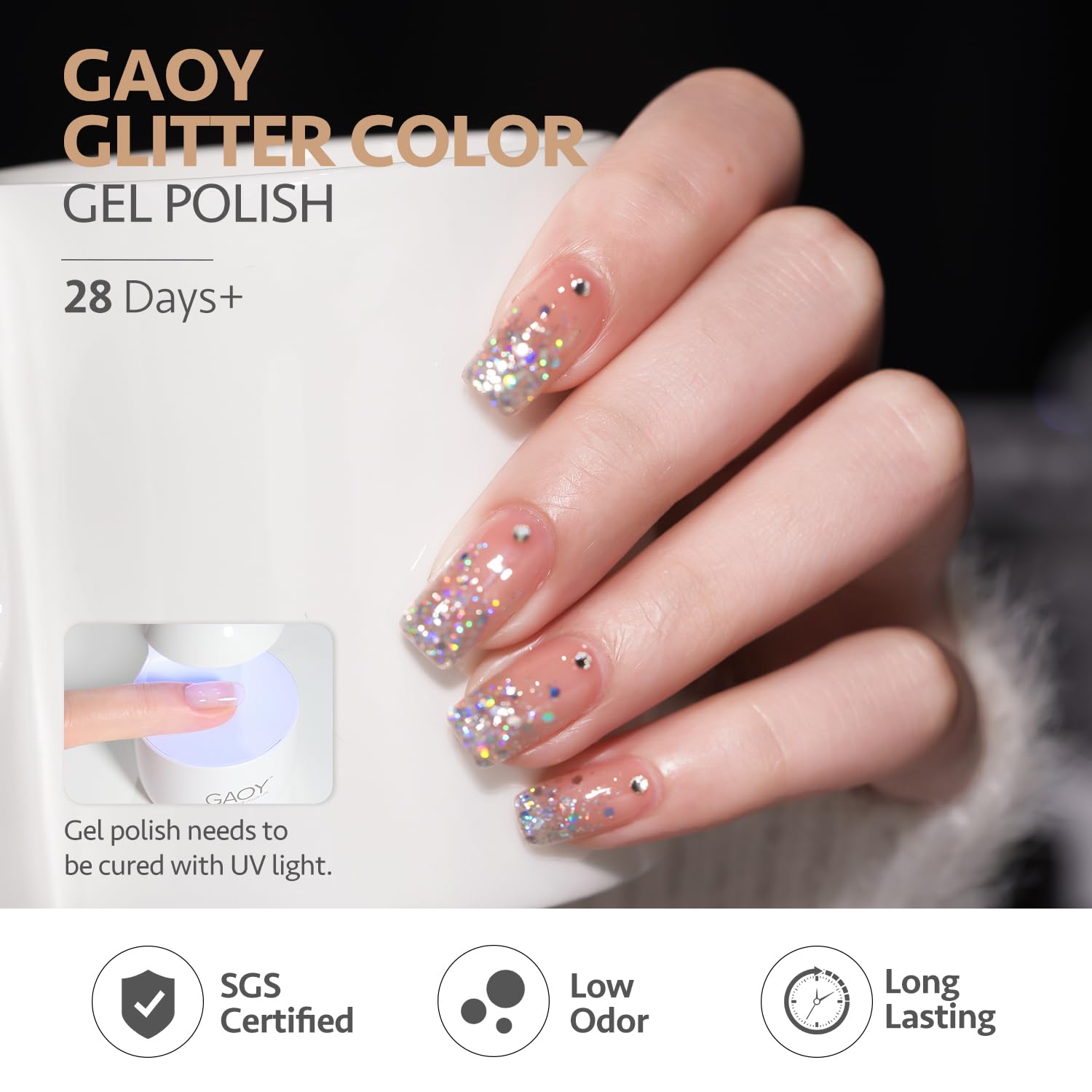 Foto 6 pulgar | Set De Esmaltes De Uñas Gaoy Reflective Glitter, 6 Colores, 6,5 Ml, Soak Off - Venta Internacional.