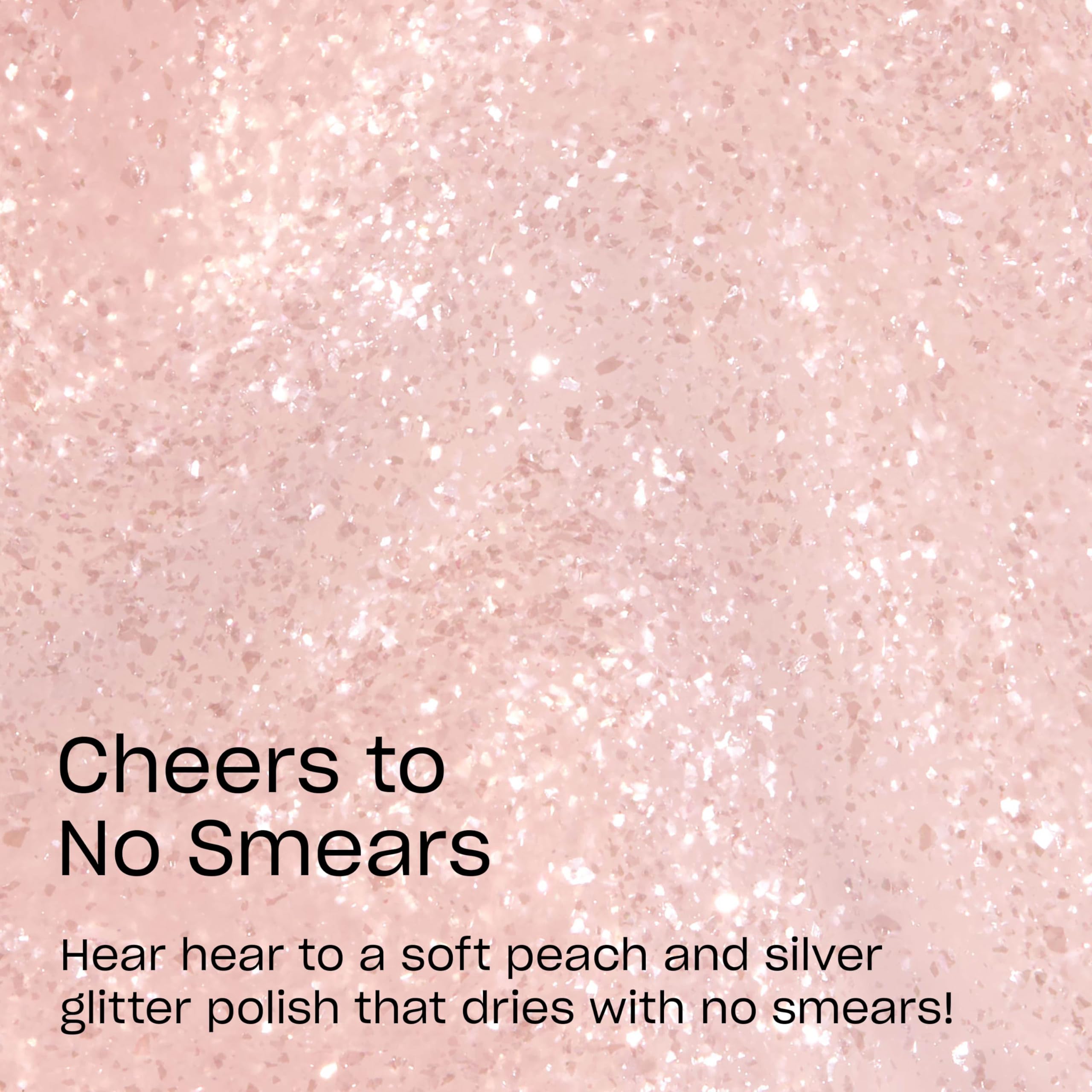 Foto 4 pulgar | Esmalte De Uñas Opi Rapidry Cheers To No Smears Soft Peach Glitter - Venta Internacional.