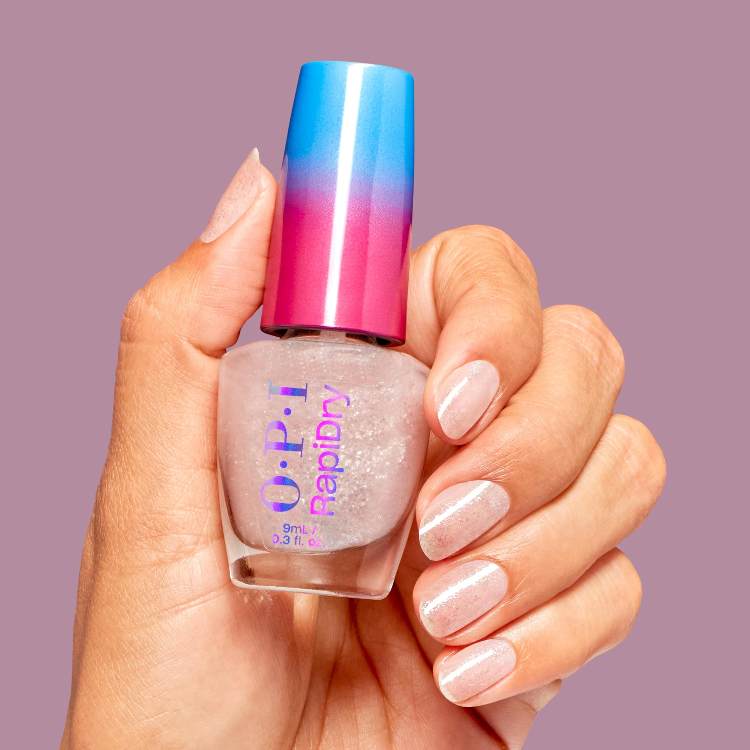 Foto 5 pulgar | Esmalte De Uñas Opi Rapidry Cheers To No Smears Soft Peach Glitter - Venta Internacional.
