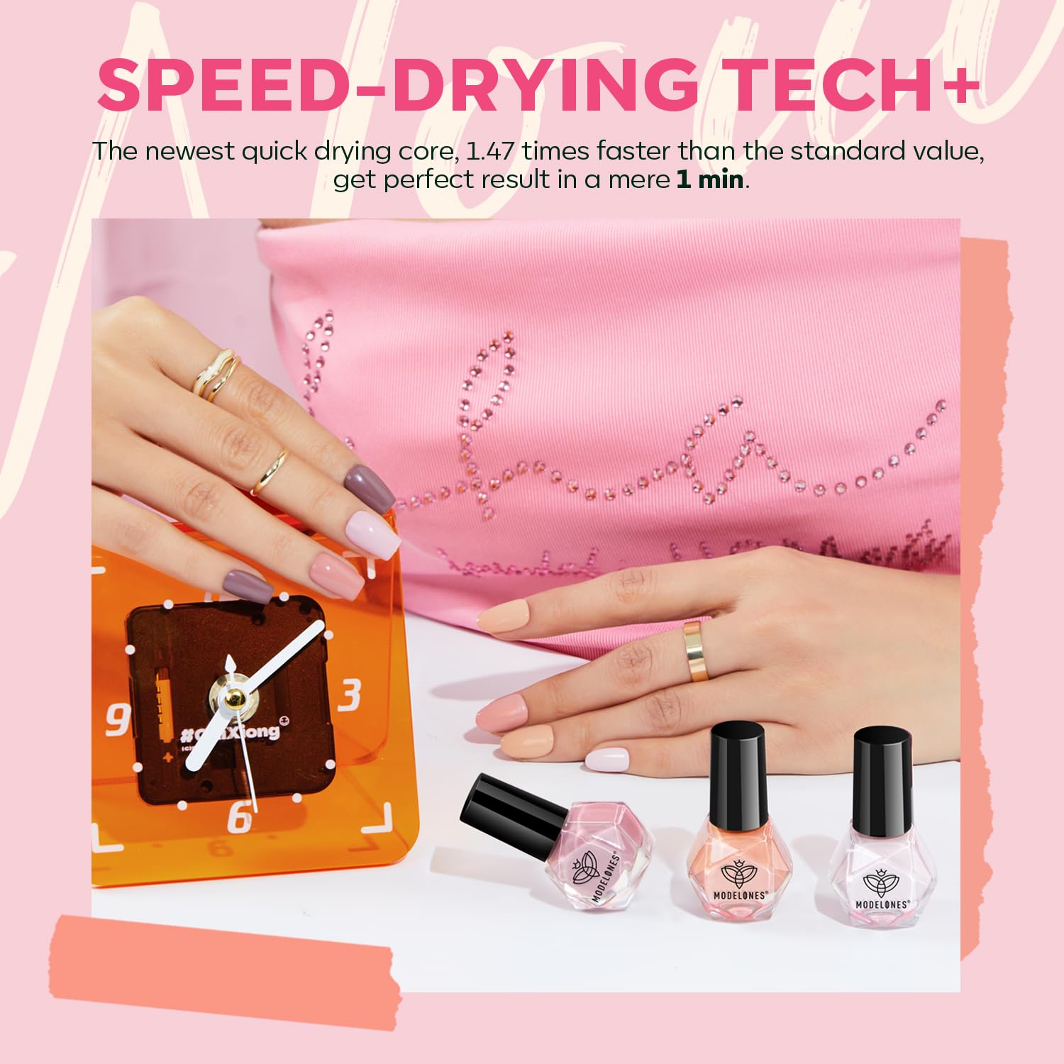 Foto 4 | Set De Esmaltes De Uñas Modelones, 6 Colores, Neutro, Nude, Bubble Bath - Venta Internacional.