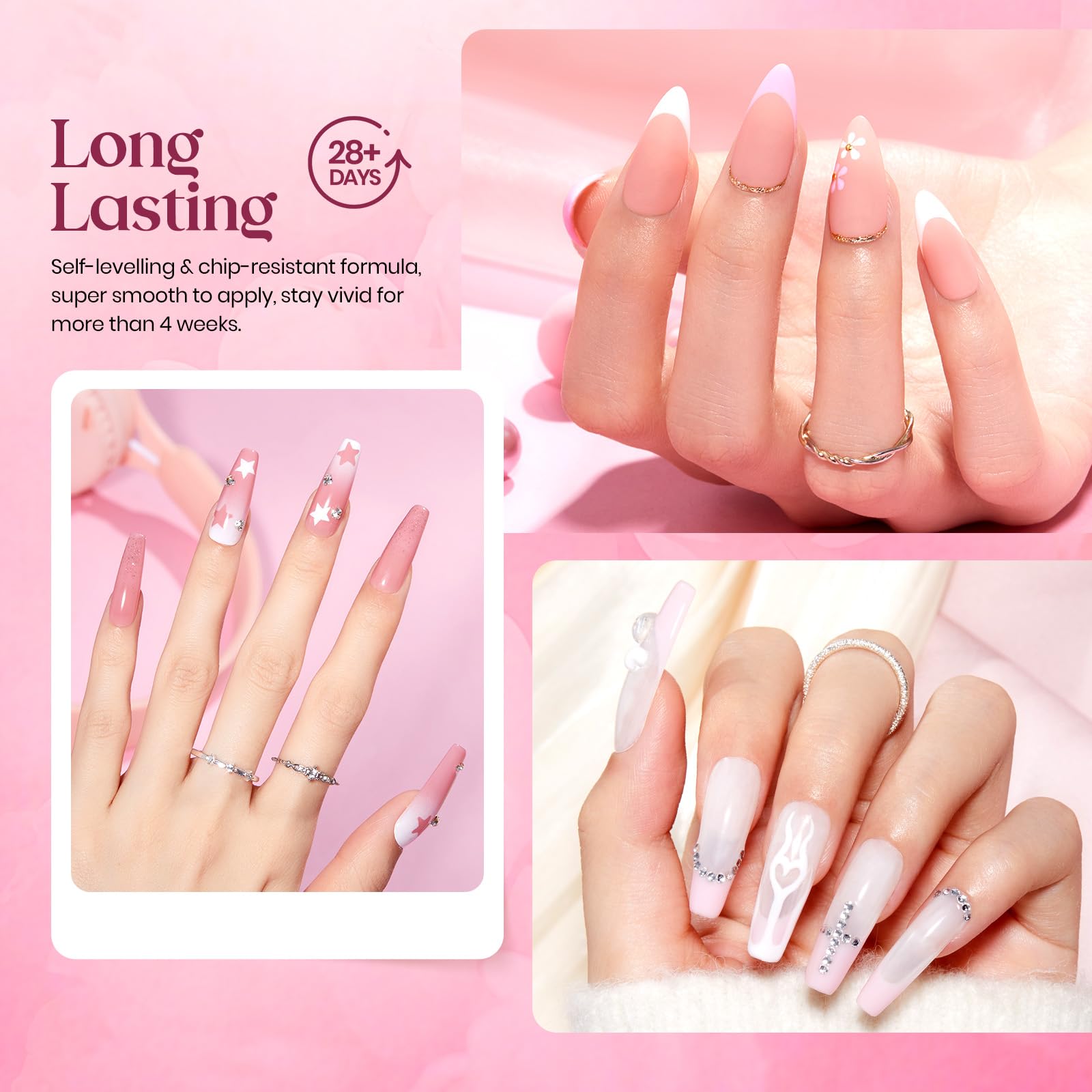 Foto 6 | Esmalte De Uñas En Gel Beetles Jelly, 6 Colores, Blanco Lechoso, Rosa Nude - Venta Internacional.