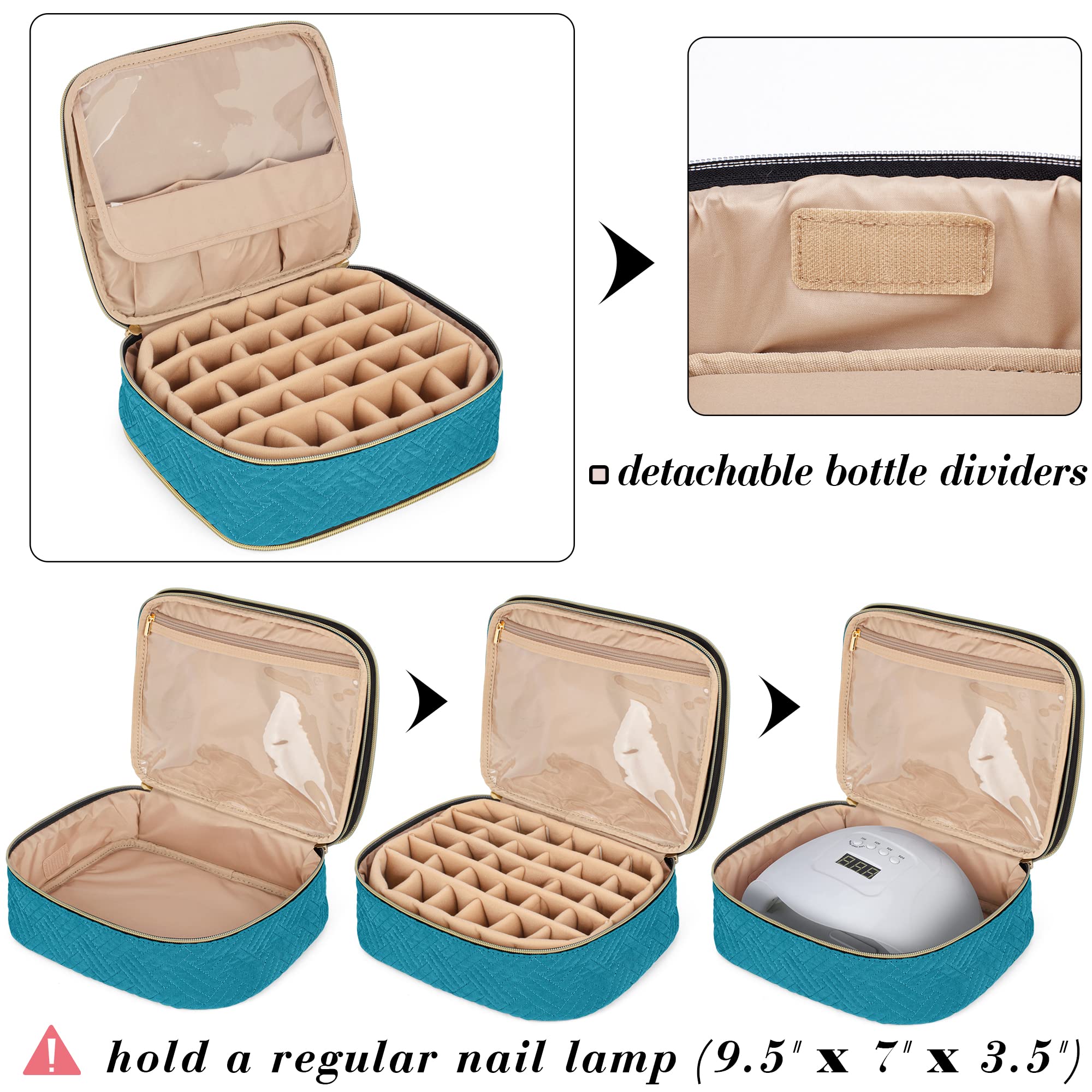 Foto 4 pulgar | Organizador De Esmaltes De Uñas Luxja Desmontable De 2 Capas, Color Verde Azulado - Venta Internacional.