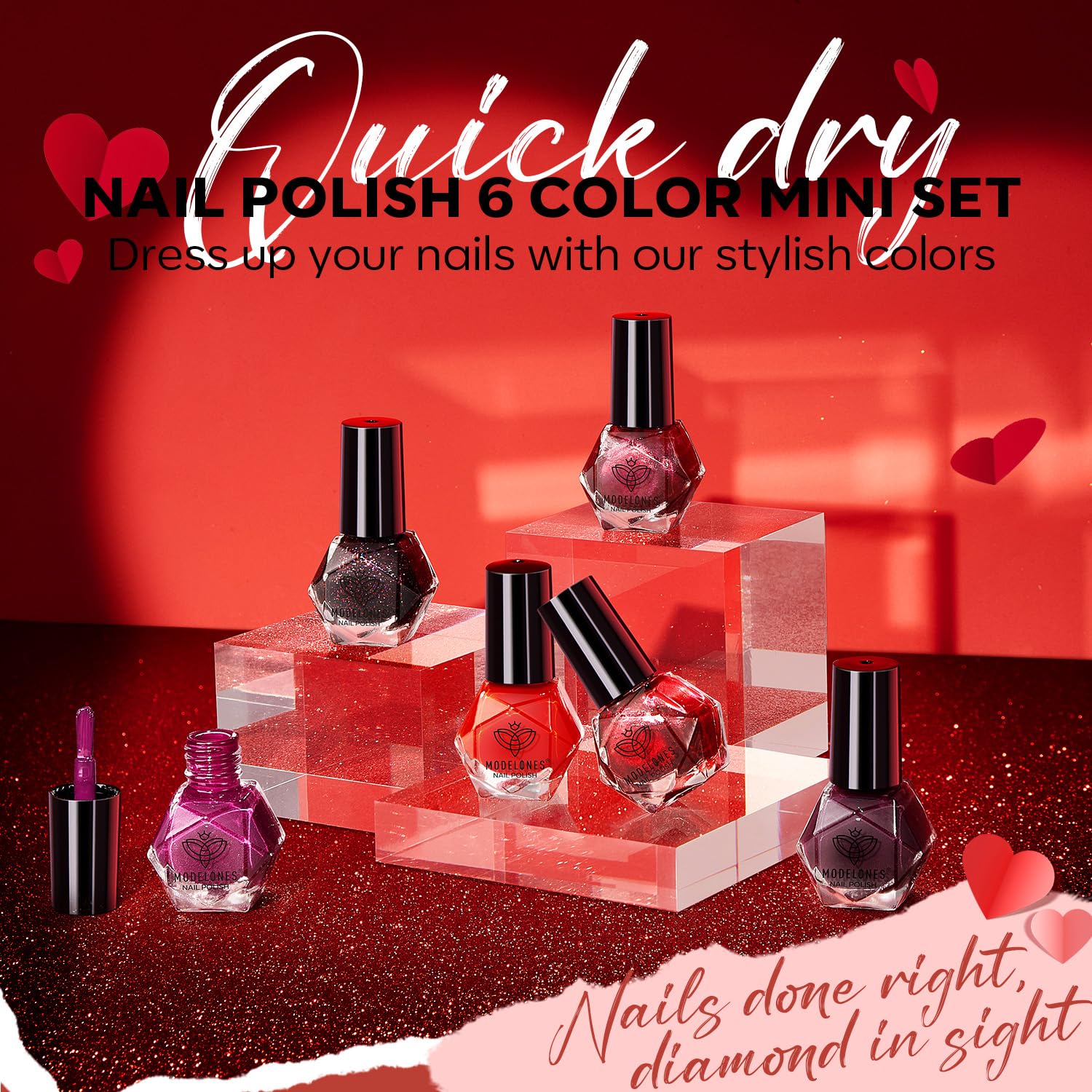 Foto 2 | Set De Esmaltes De Uñas Modelones Christmas 6 Colores Para Mujer - Venta Internacional.
