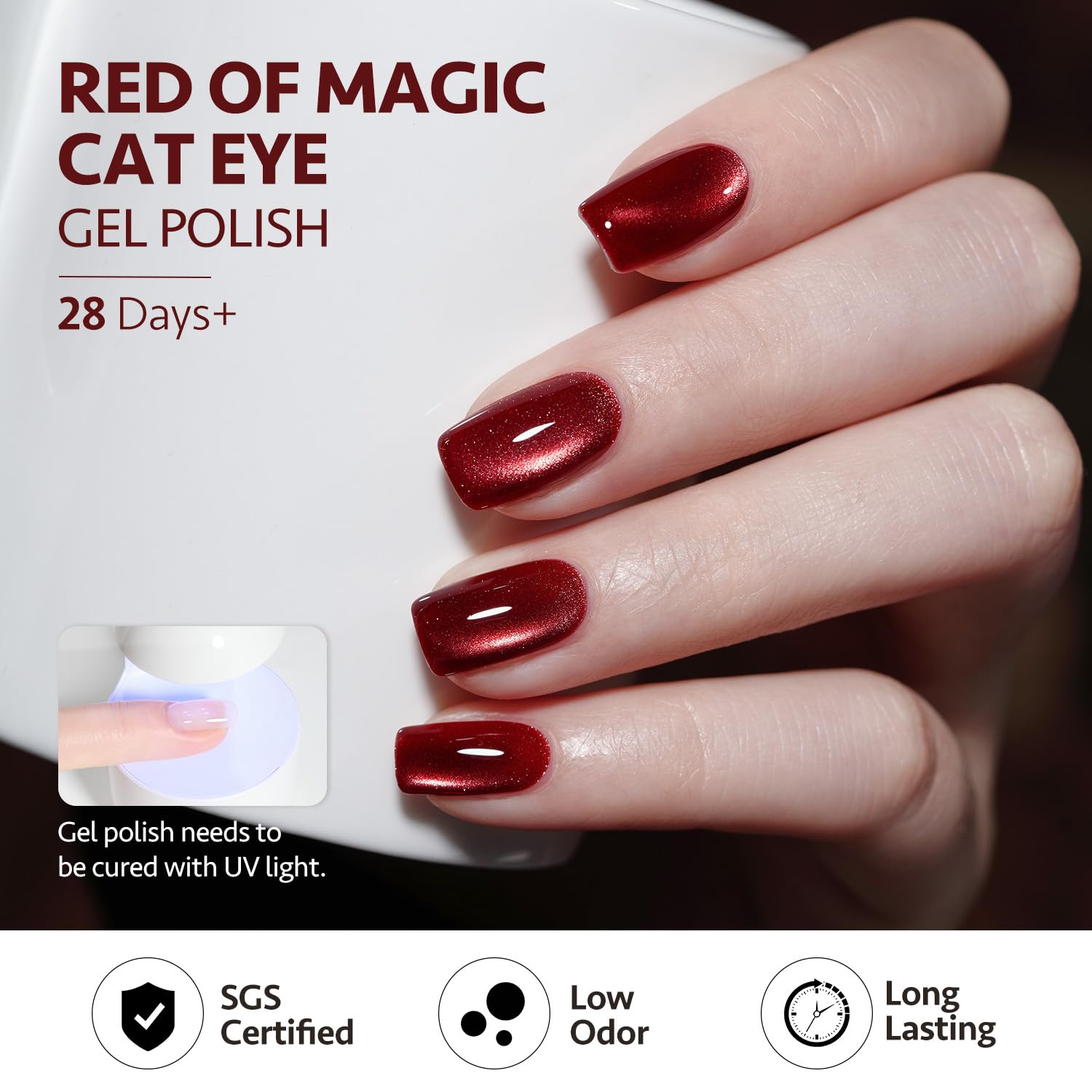 Foto 6 pulgar | Juego De Esmaltes De Uñas Gaoy Jelly Red Glitter Cat Eye Gel Con Imán - Venta Internacional.
