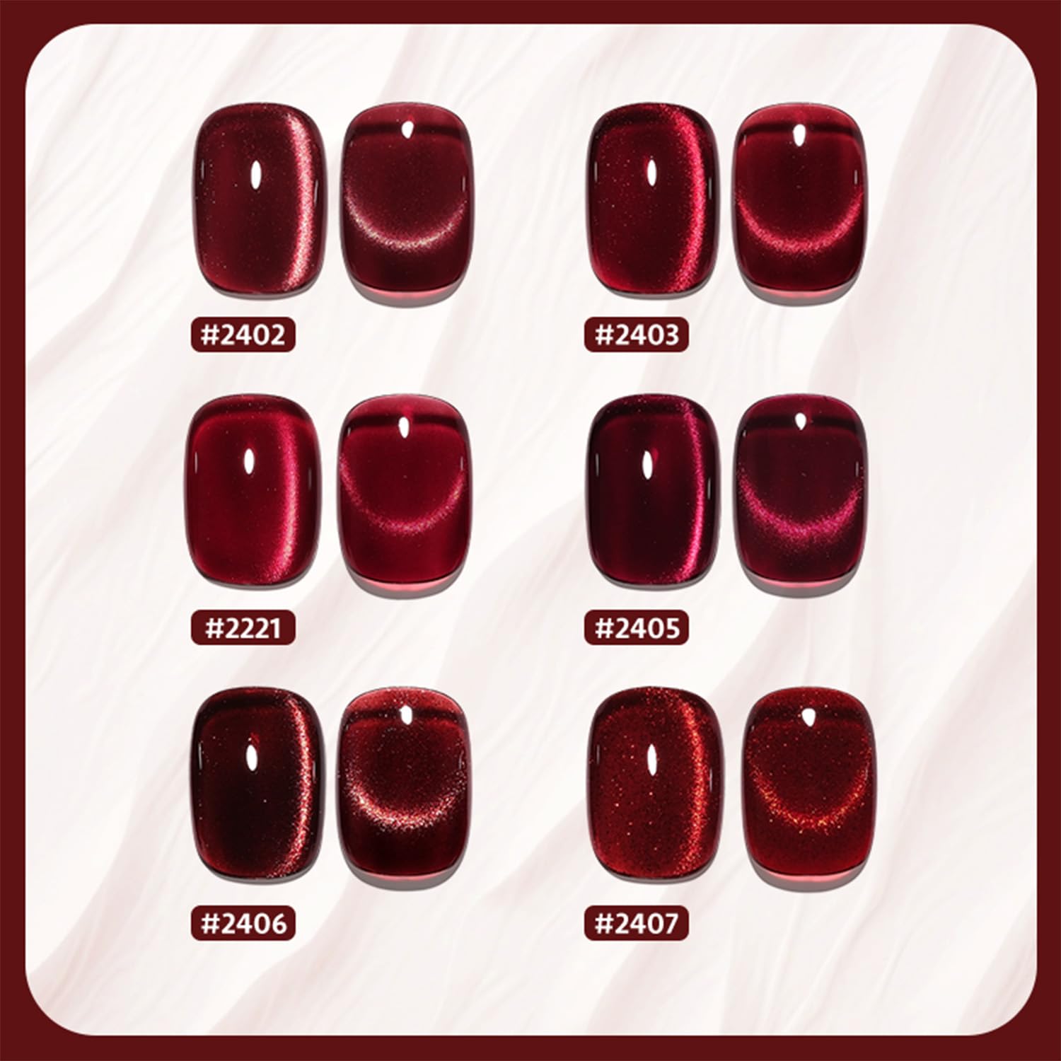 Foto 7 pulgar | Juego De Esmaltes De Uñas Gaoy Jelly Red Glitter Cat Eye Gel Con Imán - Venta Internacional.