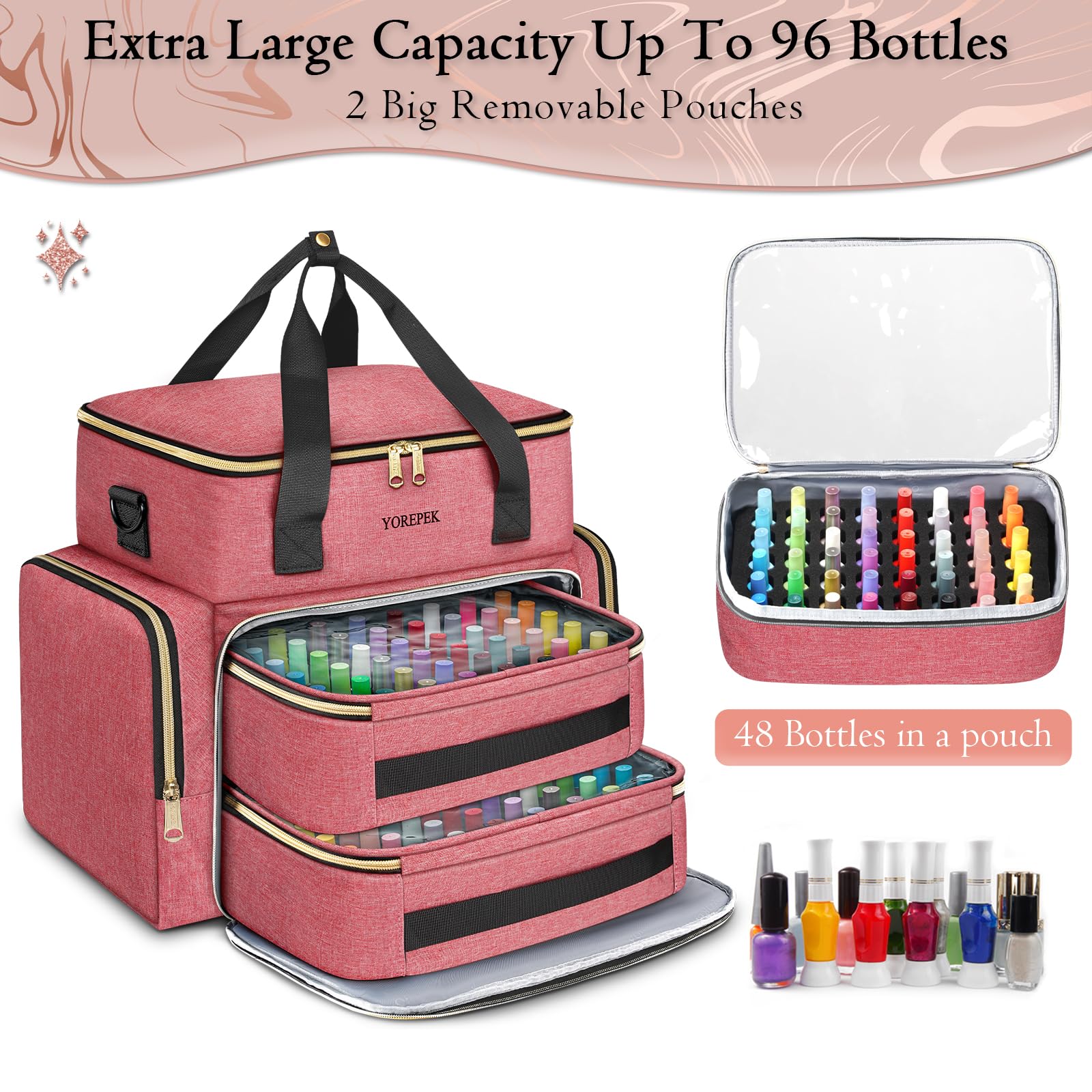 Foto 3 pulgar | Estuche Organizador De Esmaltes De Uñas Yorepek Para Más De 96 A 100 Botellas - Venta Internacional.