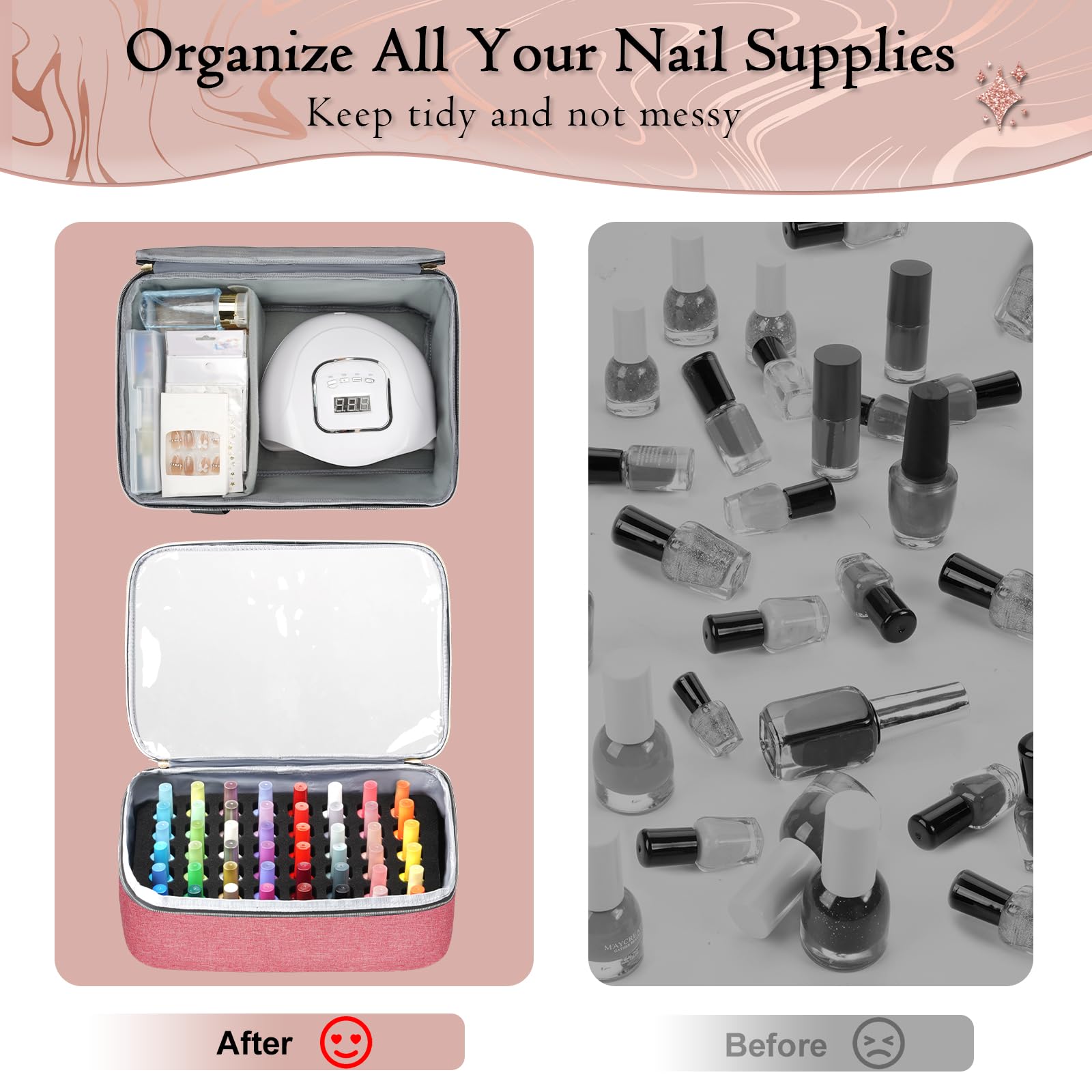 Foto 6 pulgar | Estuche Organizador De Esmaltes De Uñas Yorepek Para Más De 96 A 100 Botellas - Venta Internacional.