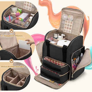 Foto 2 | Mochila Organizadora De Esmaltes De Uñas Luxja Con Capacidad Para 70 Botellas, Color Negro - Venta Internacional.
