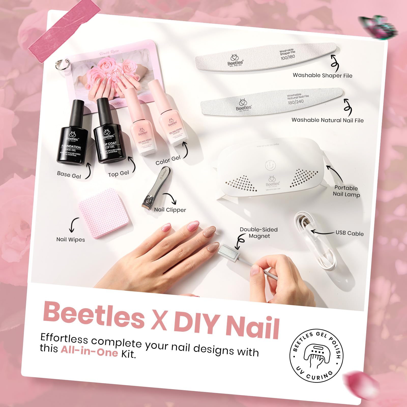 Foto 2 | Set De Esmaltes De Uñas Beetles Gel, 4 Colores, Ojo De Gato, Con Luz Uv - Venta Internacional.