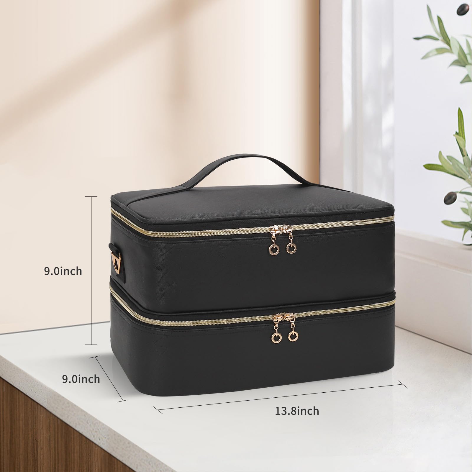Foto 7 | Funda Organizadora Para Esmaltes De Uñas, Piel Etérea, Color Negro, Más De 50 Botellas - Venta Internacional.