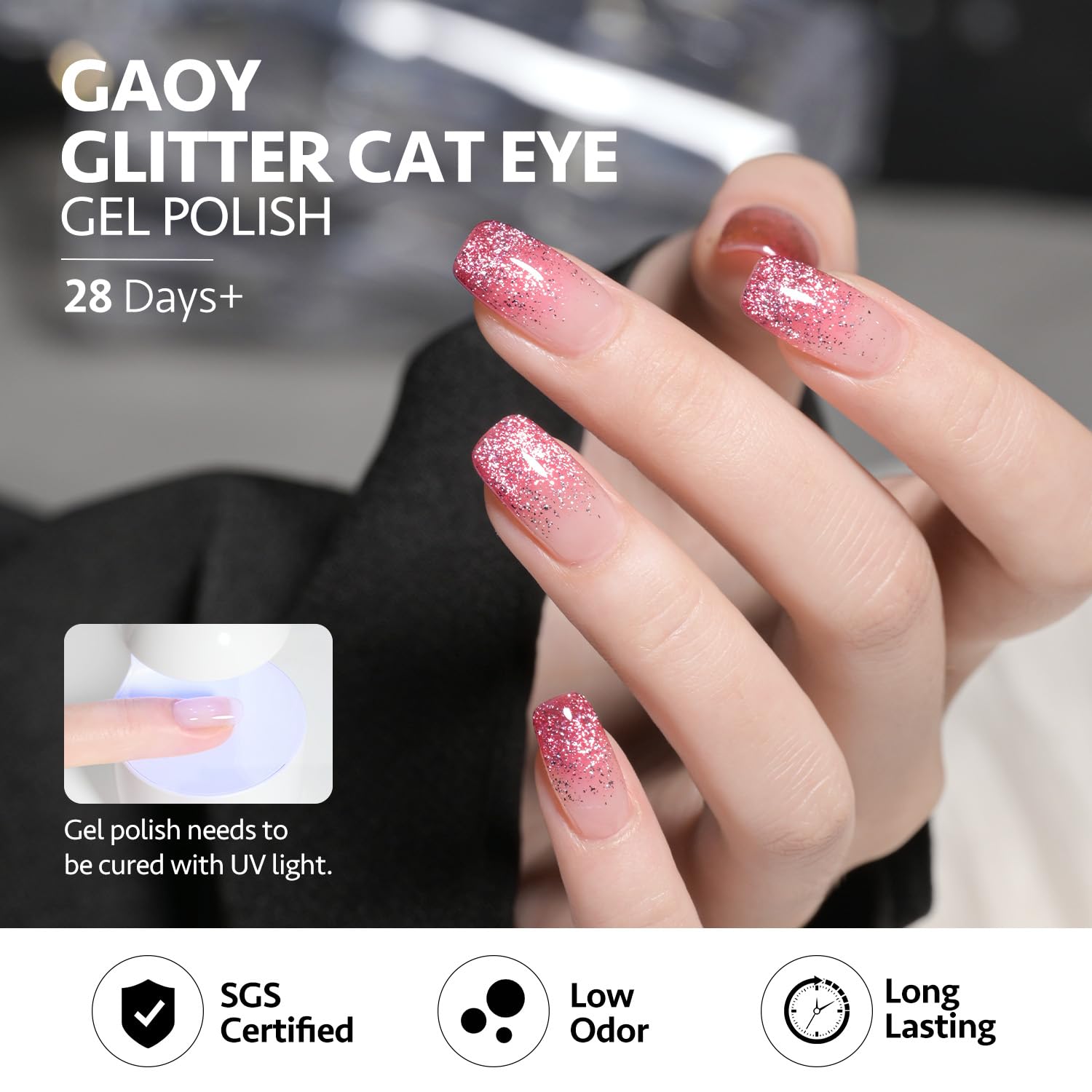 Foto 5 pulgar | Set De Esmaltes De Uñas Gaoy, Gel Cromado Con Purpurina Para Ojos De Gato, 6 Colores, 7,3 Ml - Venta Internacional.