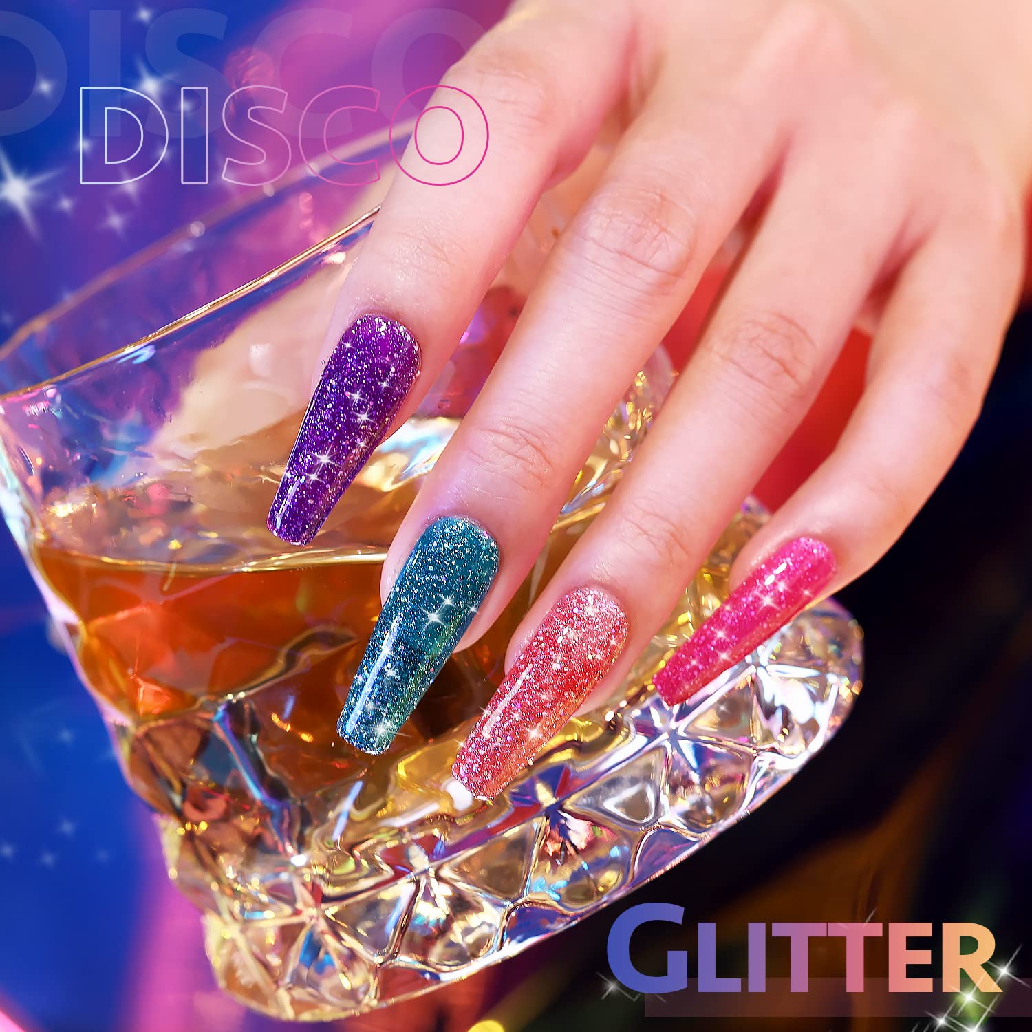 Foto 2 | Set De Esmaltes De Uñas Gaoy Disco Glitter Gel, 6 Colores Del Arcoíris, 7,3 Ml - Venta Internacional.