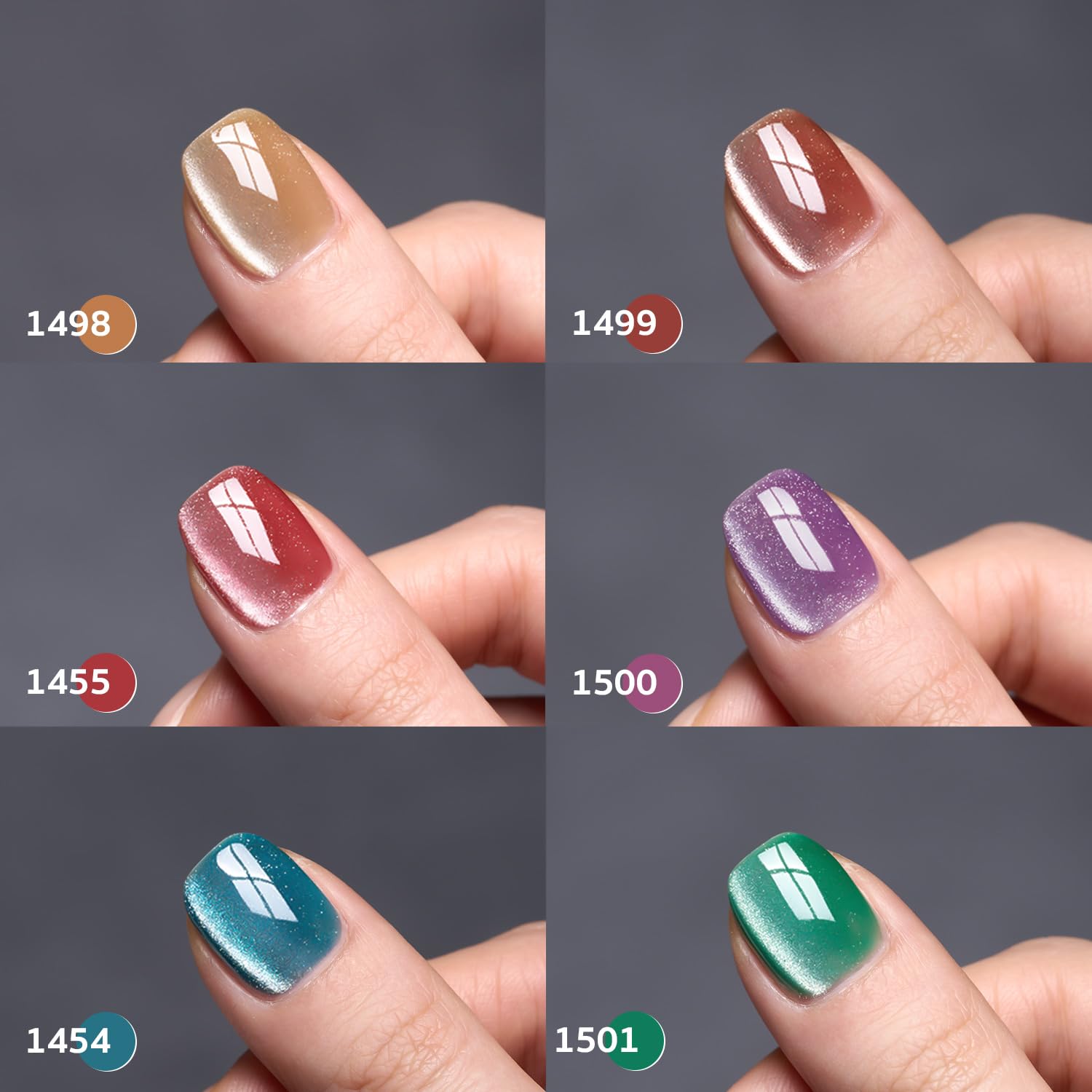Foto 2 | Juego De Esmaltes De Uñas Gaoy Glitter Galaxy Cat Eye Gel Con Imán De 7,3 Ml - Venta Internacional.