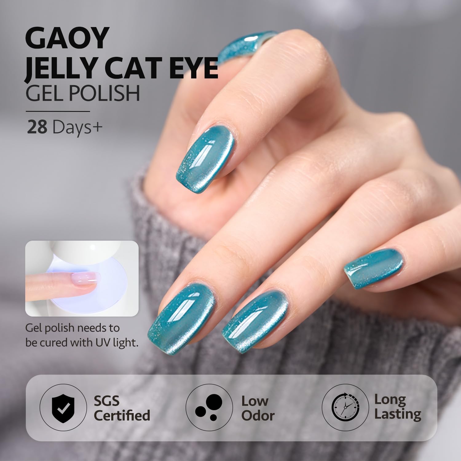 Foto 5 | Juego De Esmaltes De Uñas Gaoy Glitter Galaxy Cat Eye Gel Con Imán De 7,3 Ml - Venta Internacional.