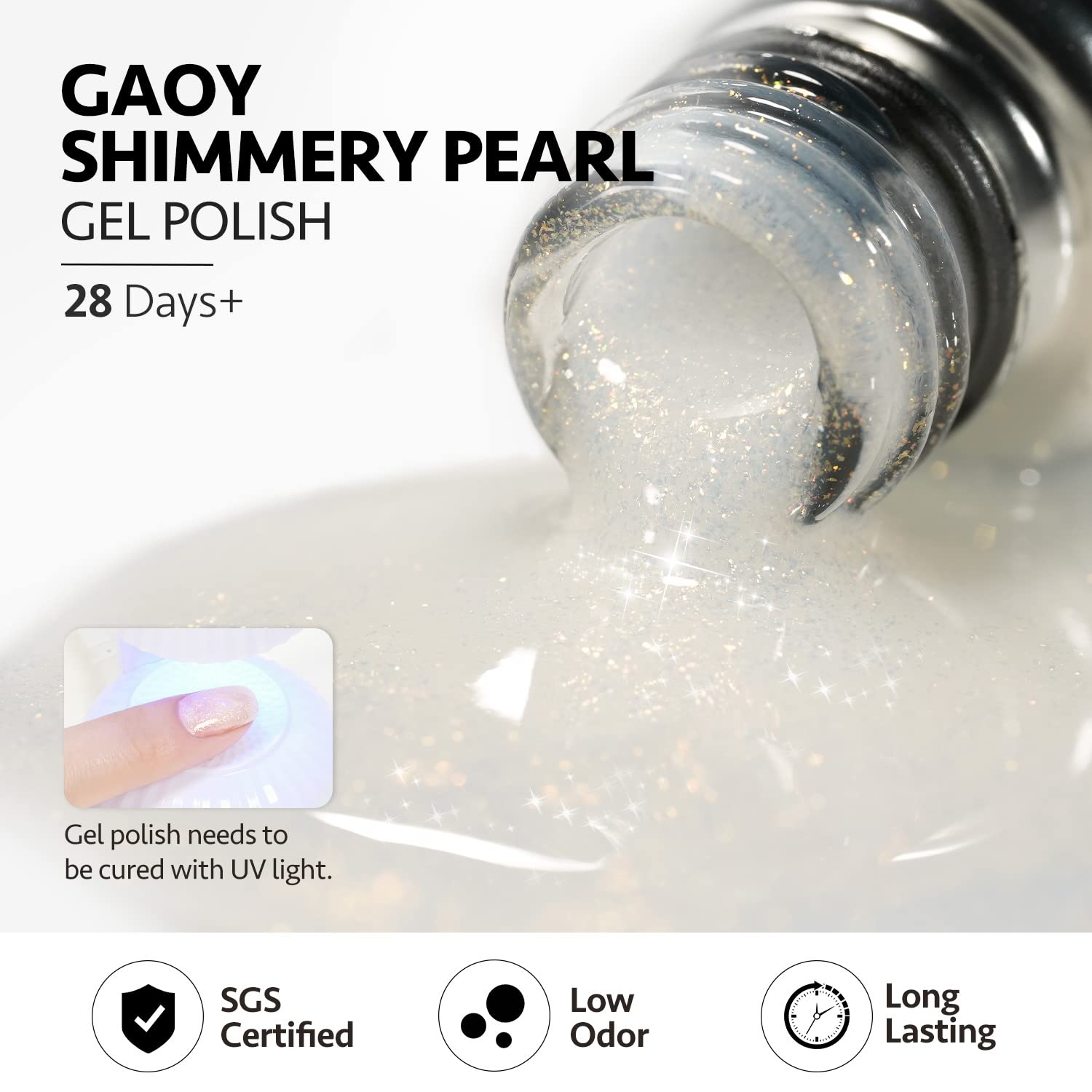 Foto 5 | Esmalte De Uñas Gaoy Shimmer Gel 16 Ml Translúcido Jelly Glitter - Venta Internacional.
