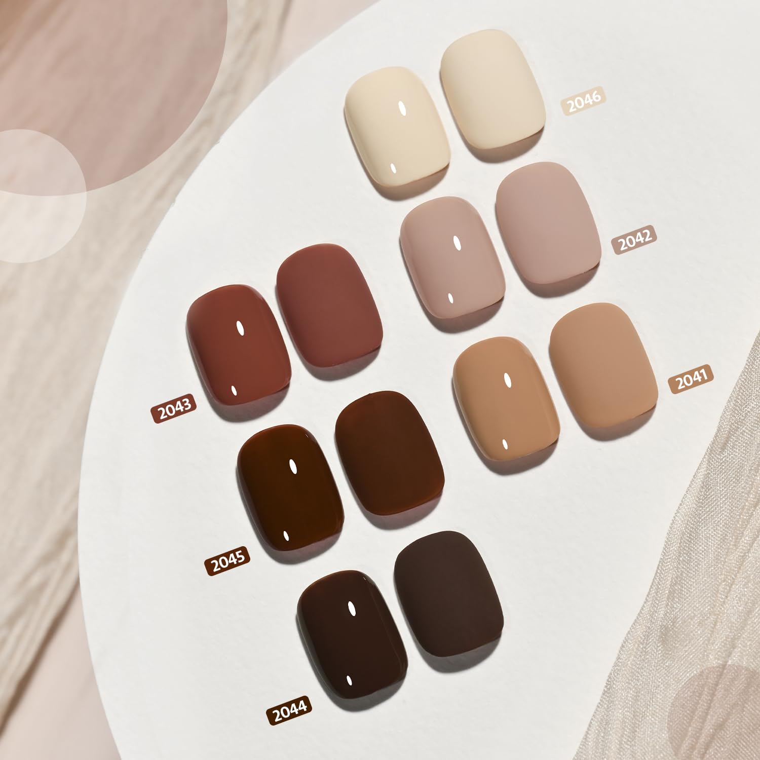 Foto 2 | Set De Esmaltes De Uñas En Gel Gaoy Nude Brown Fall, 6 Colores, 7,3 Ml - Venta Internacional.