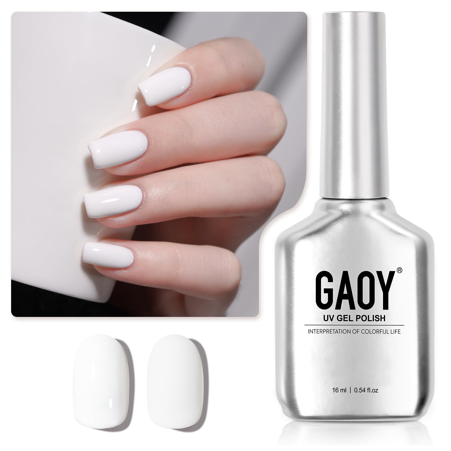 Esmalte De Uñas En Gel Gaoy White, 16 Ml, Remoja Y Cura Con Luz Uv - Venta Internacional.