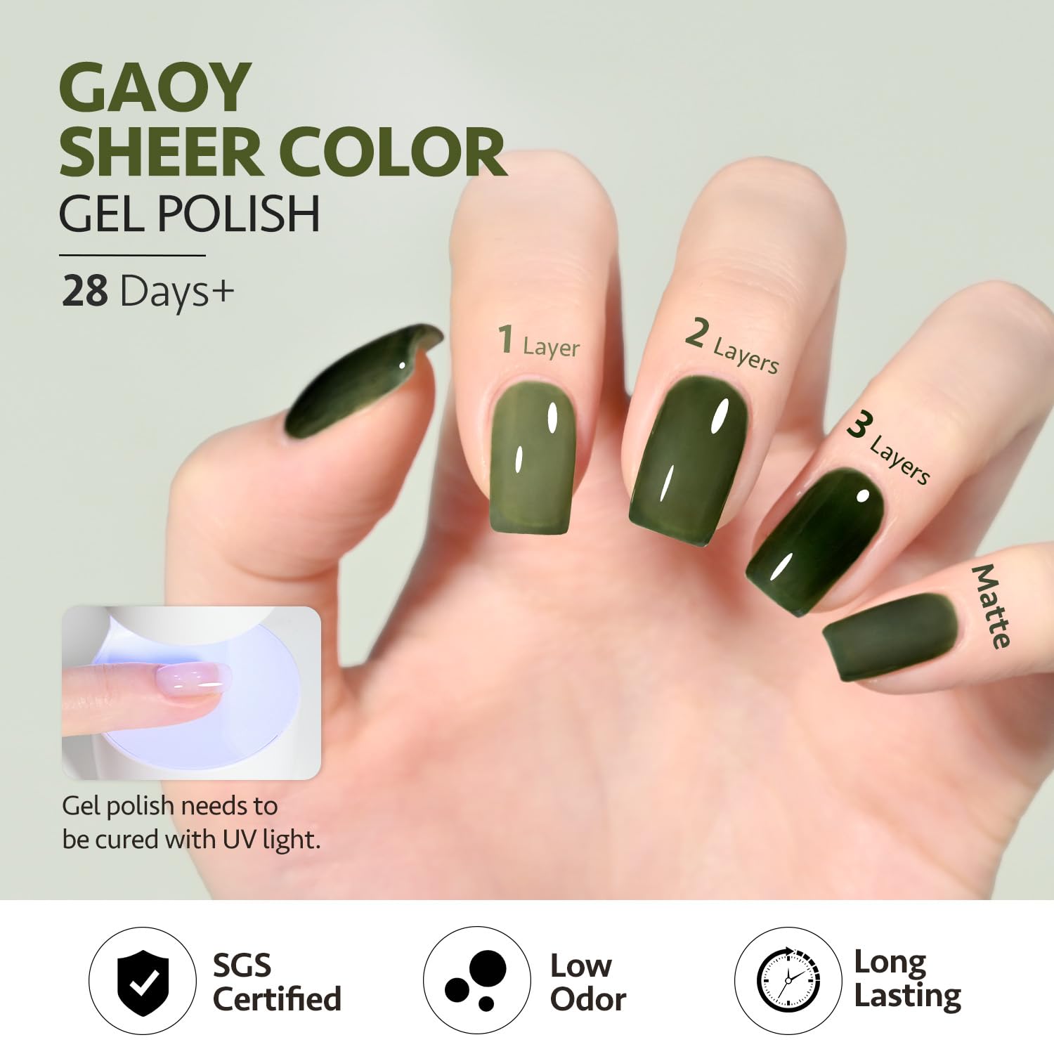 Foto 5 | Esmalte De Uñas Gaoy Jelly Gel 16 Ml, Color Verde Translúcido - Venta Internacional.