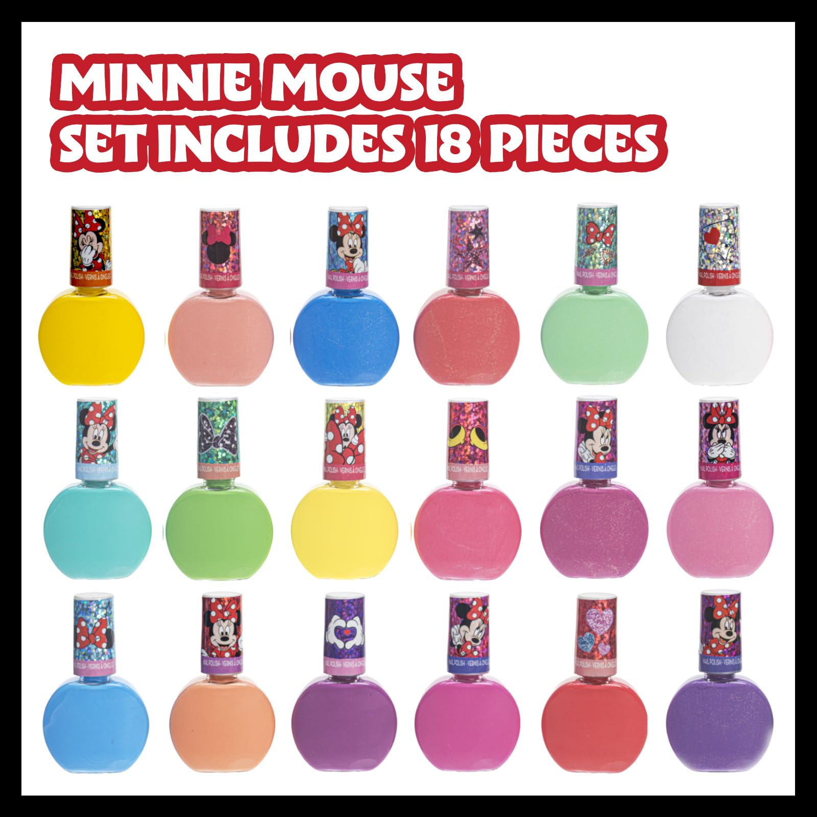 Foto 3 pulgar | Set De Esmaltes De Uñas Townley Girl Disney Minnie Mouse, 18 Piezas - Venta Internacional.