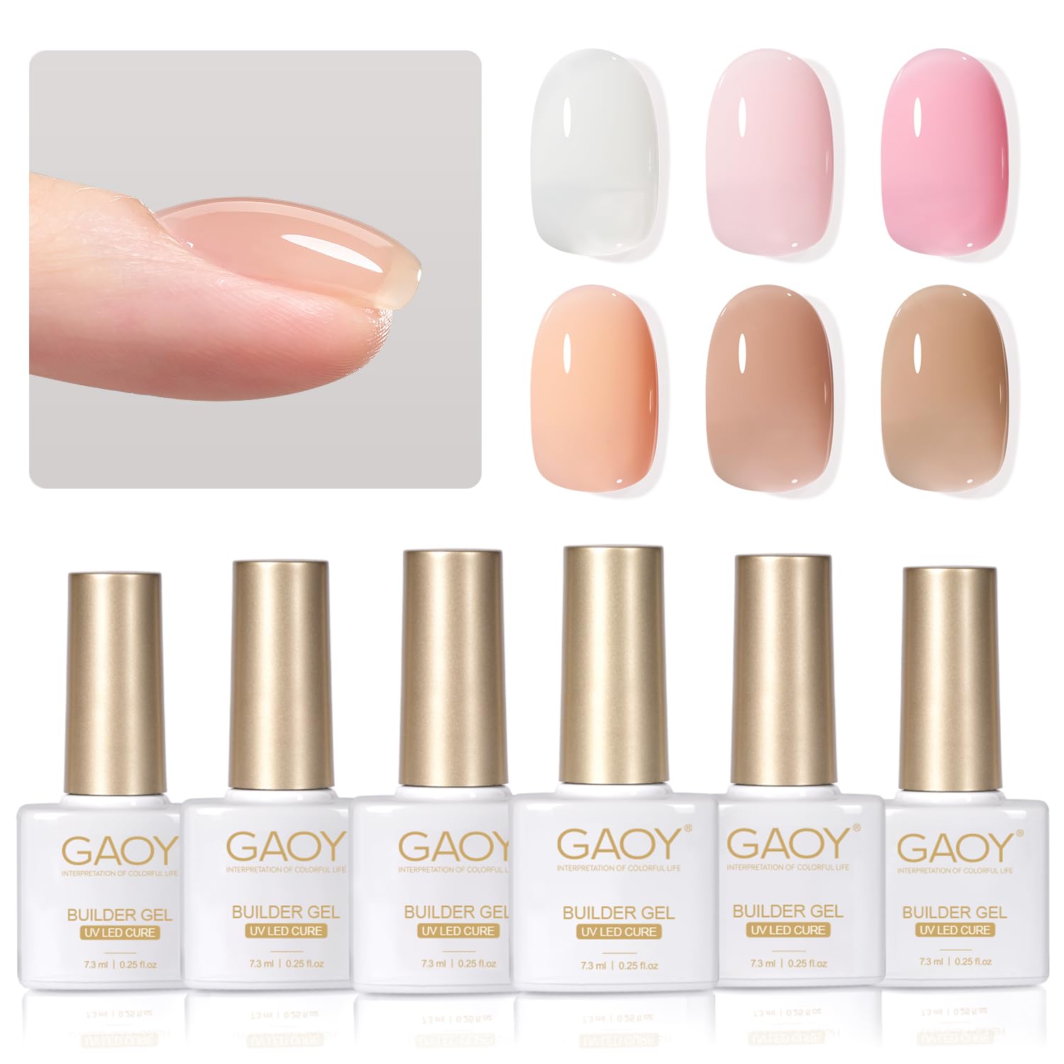 Set De Gel Constructor Gaoy 6 Colores Para Uñas De 7,3 Ml Soak Off - Venta Internacional.