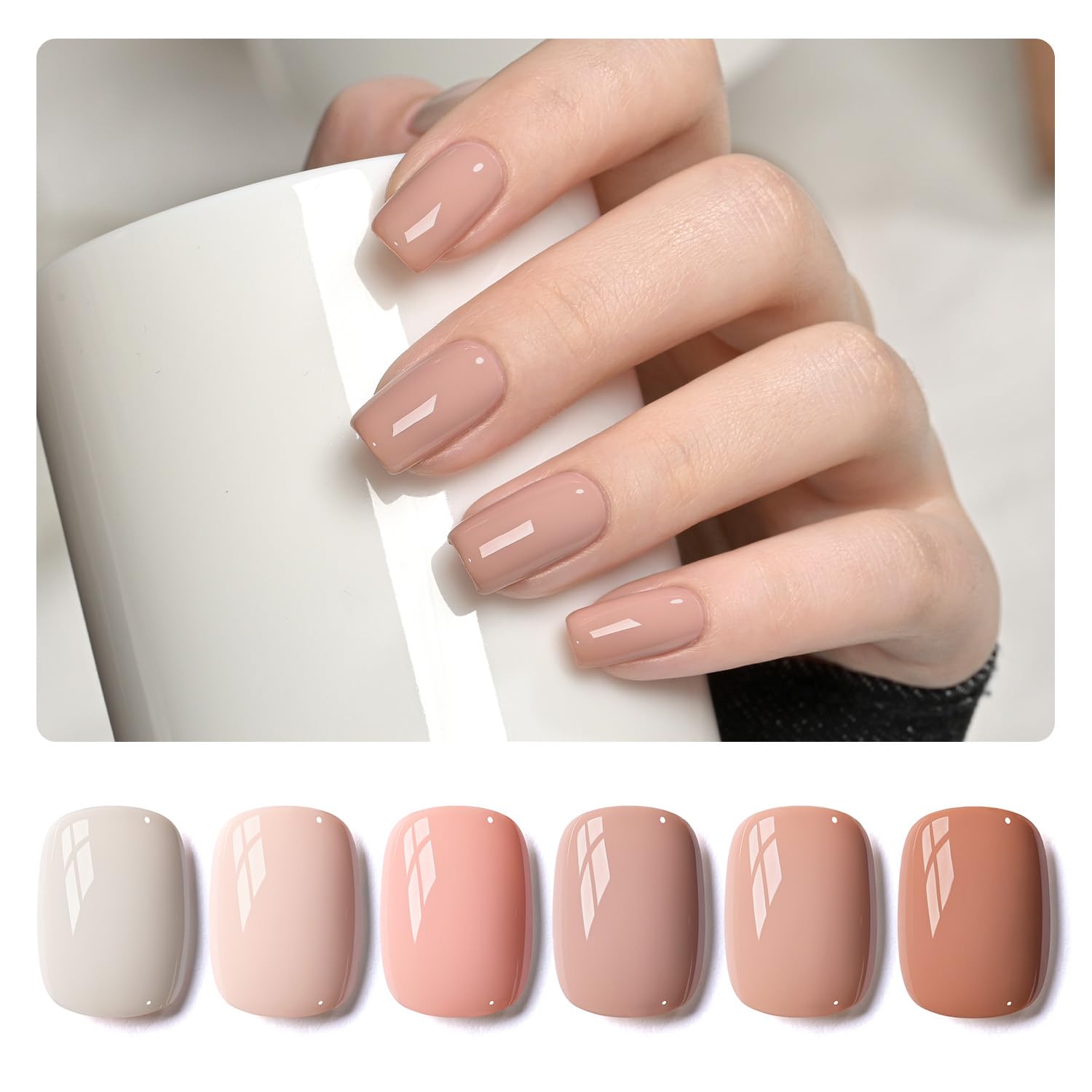 Foto 1 | Set De Esmaltes De Uñas En Gel Gaoy Nude Pink, 6 Colores, 7,3 Ml, Para Salón, Bricolaje - Venta Internacional.