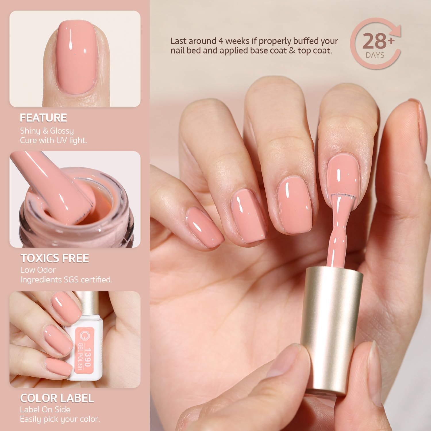 Foto 7 pulgar | Set De Esmaltes De Uñas En Gel Gaoy Nude Pink, 6 Colores, 7,3 Ml, Para Salón, Bricolaje - Venta Internacional.