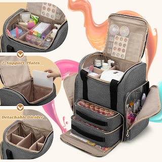 Foto 2 | Mochila Organizadora De Esmaltes De Uñas Luxja Con Capacidad Para 70 Botellas, Color Gris - Venta Internacional.