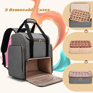 Foto 3 | Mochila Organizadora De Esmaltes De Uñas Luxja Con Capacidad Para 70 Botellas, Color Gris - Venta Internacional.