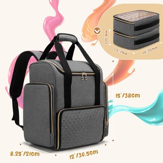 Foto 5 | Mochila Organizadora De Esmaltes De Uñas Luxja Con Capacidad Para 70 Botellas, Color Gris - Venta Internacional.