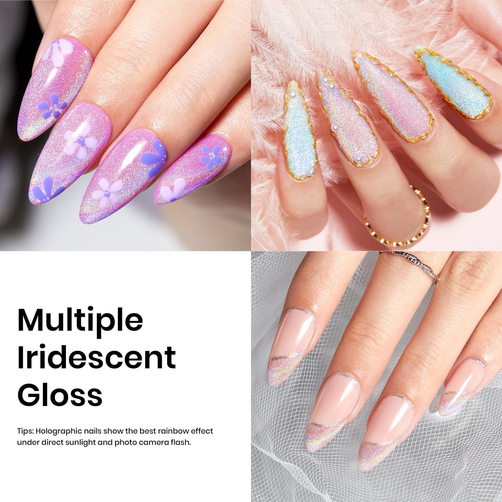 Foto 5 pulgar | Esmalte De Uñas Beetles Cat Eye Gel 15 Ml Rainbow Holographic 9d - Venta Internacional.