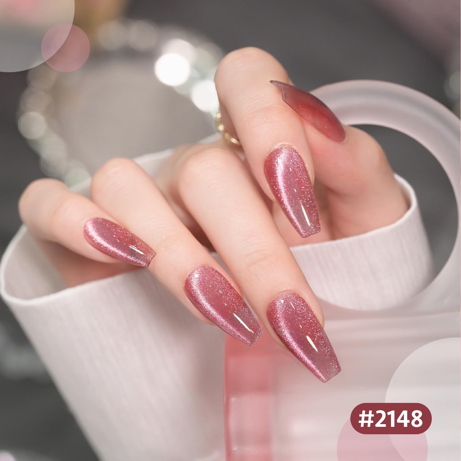 Foto 4 pulgar | Set De Esmaltes De Uñas Gaoy Glitter Cat Eye Gel Pink Galaxy 7,3 Ml X6 - Venta Internacional.