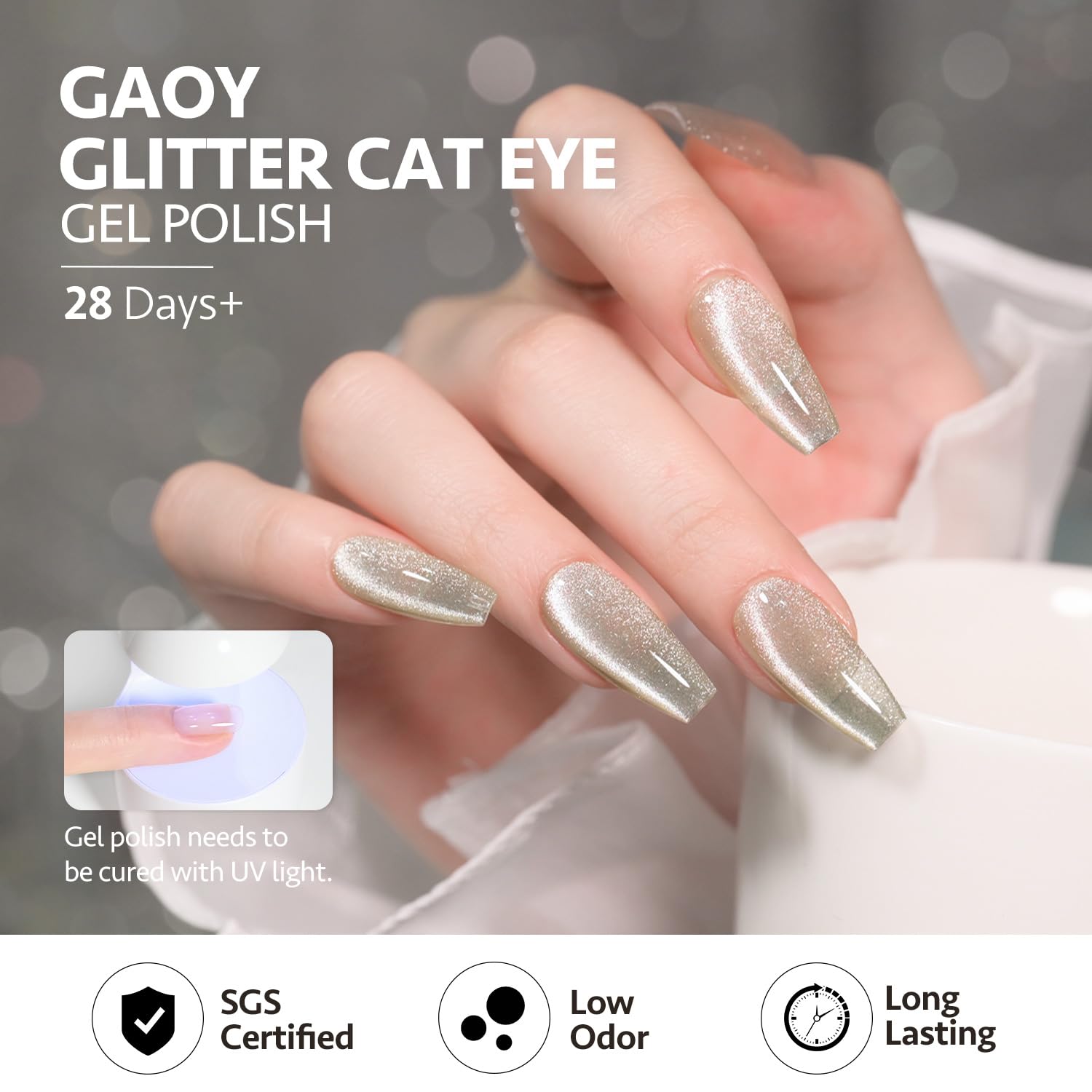 Foto 6 pulgar | Set De Esmaltes De Uñas Gaoy Glitter Cat Eye Gel Pink Galaxy 7,3 Ml X6 - Venta Internacional.