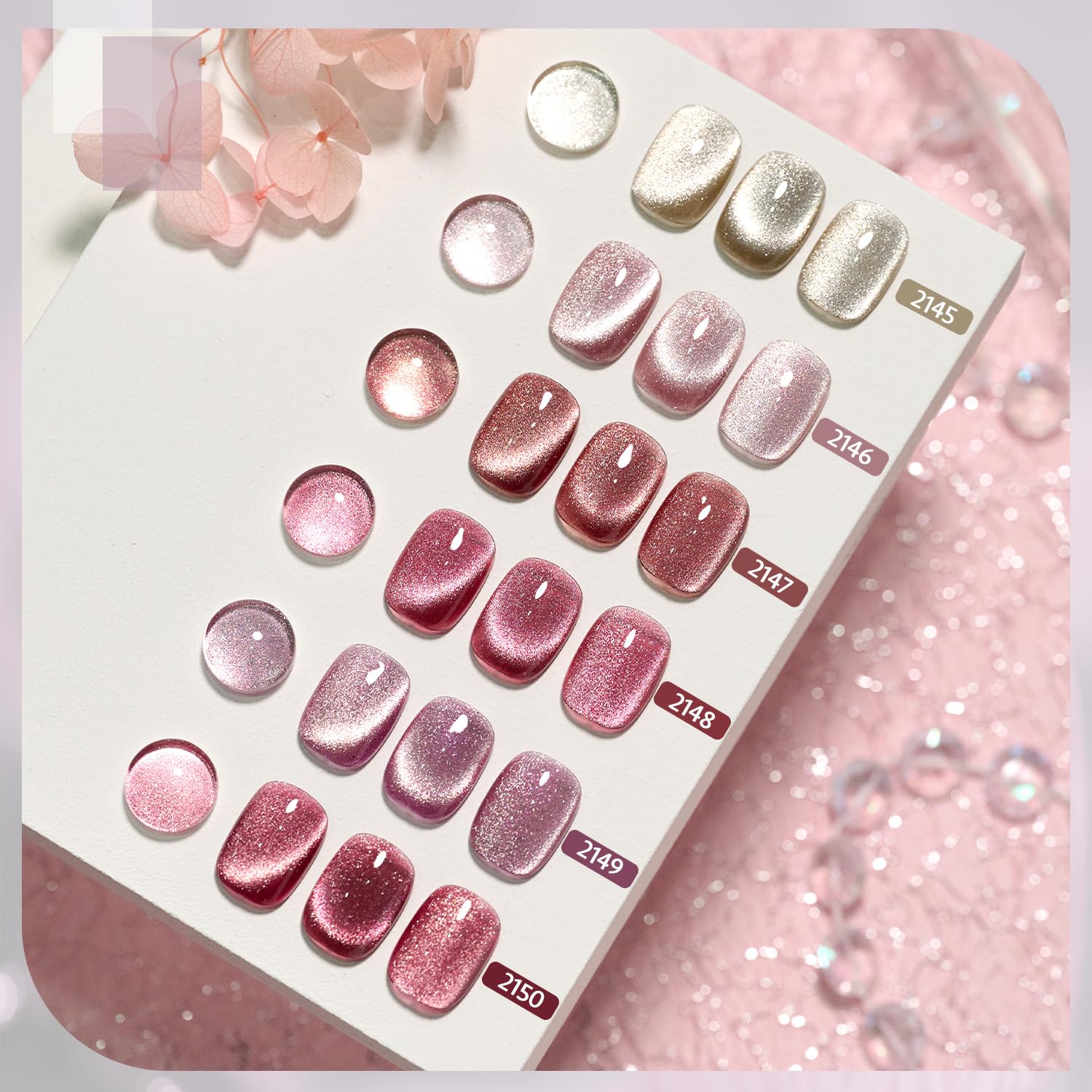 Foto 7 pulgar | Set De Esmaltes De Uñas Gaoy Glitter Cat Eye Gel Pink Galaxy 7,3 Ml X6 - Venta Internacional.