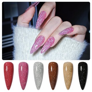 Foto 2 | Set De Esmaltes De Uñas Gaoy Reflective Glitter, 6 Colores, 7,3 Ml - Venta Internacional.