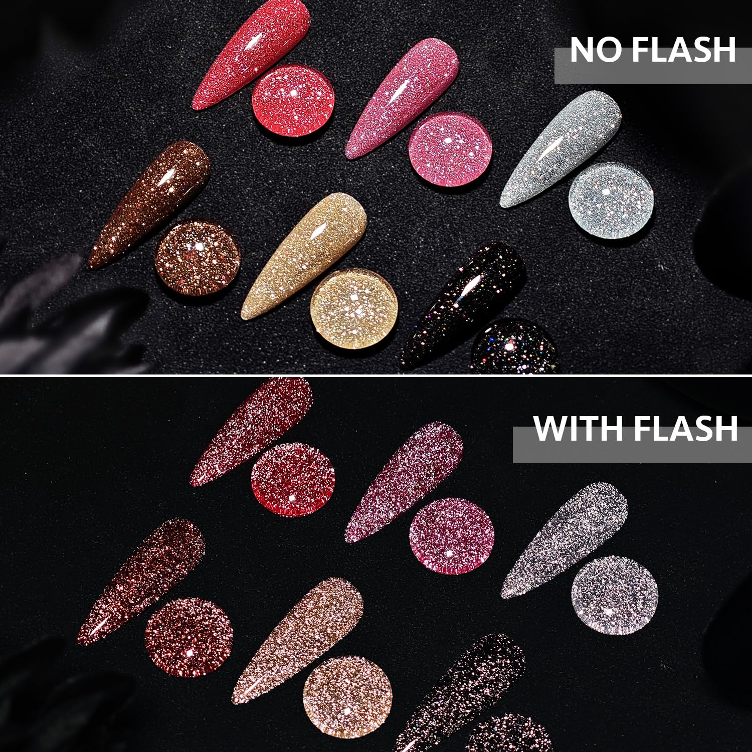 Foto 7 pulgar | Set De Esmaltes De Uñas Gaoy Reflective Glitter, 6 Colores, 7,3 Ml - Venta Internacional.
