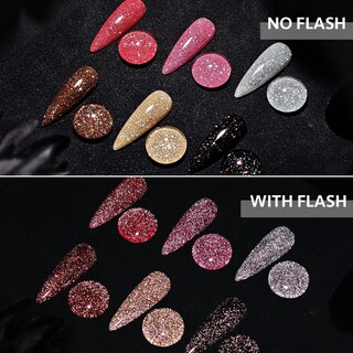 Foto 6 | Set De Esmaltes De Uñas Gaoy Reflective Glitter, 6 Colores, 7,3 Ml - Venta Internacional.