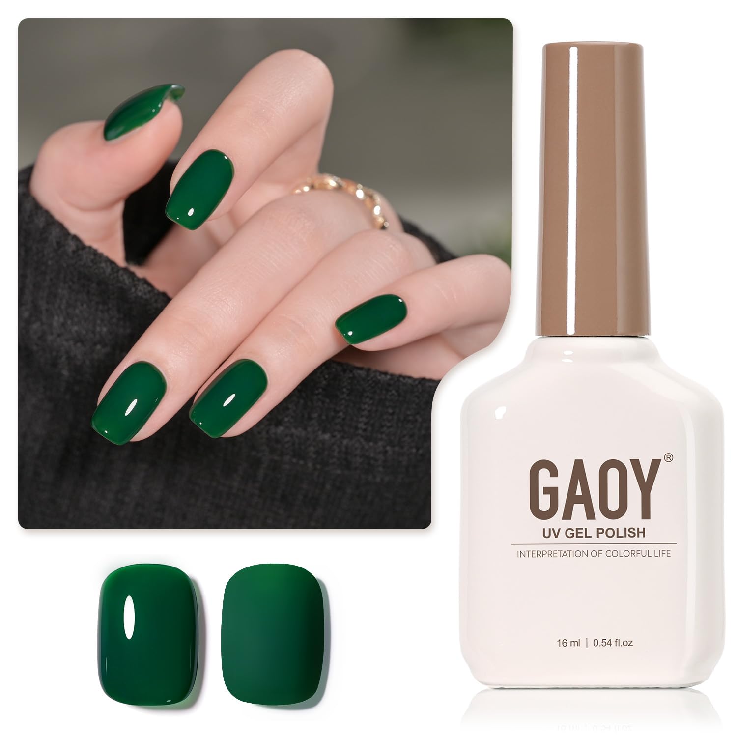 Esmalte De Uñas En Gel Gaoy Green, 16 Ml, Soak Off Uv Light 2477 - Venta Internacional.