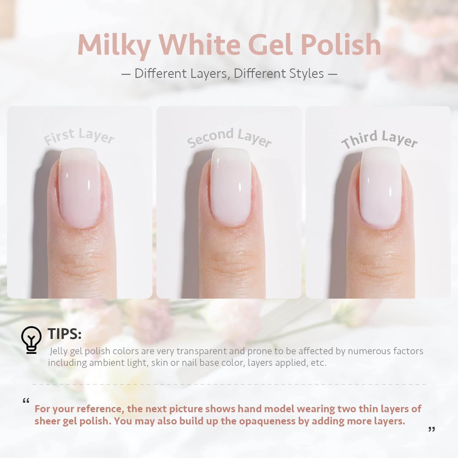 Foto 3 pulgar | Esmalte De Uñas En Gel Gaoy Milky White 16 Ml Nude Color 1482 Soak Off - Venta Internacional.