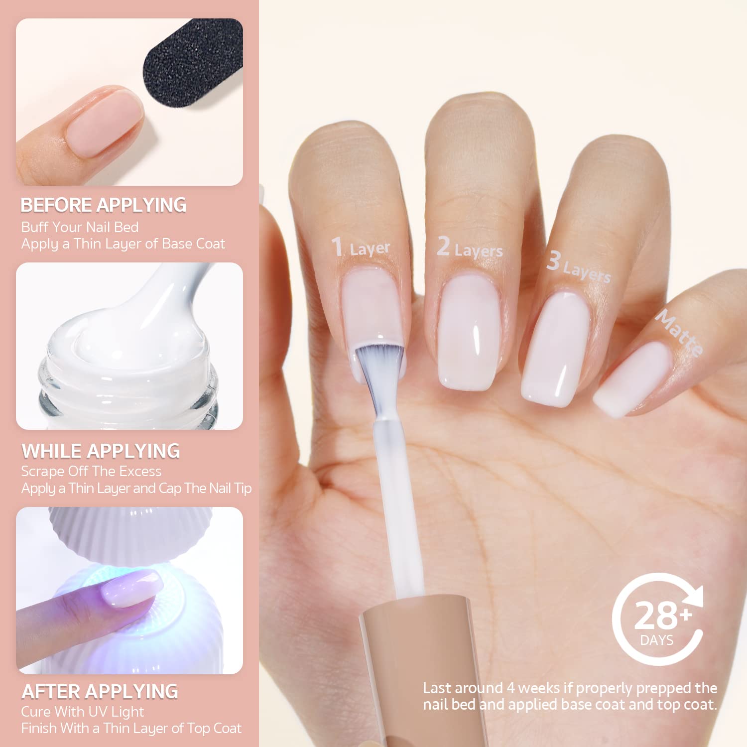 Foto 6 pulgar | Esmalte De Uñas En Gel Gaoy Milky White 16 Ml Nude Color 1482 Soak Off - Venta Internacional.
