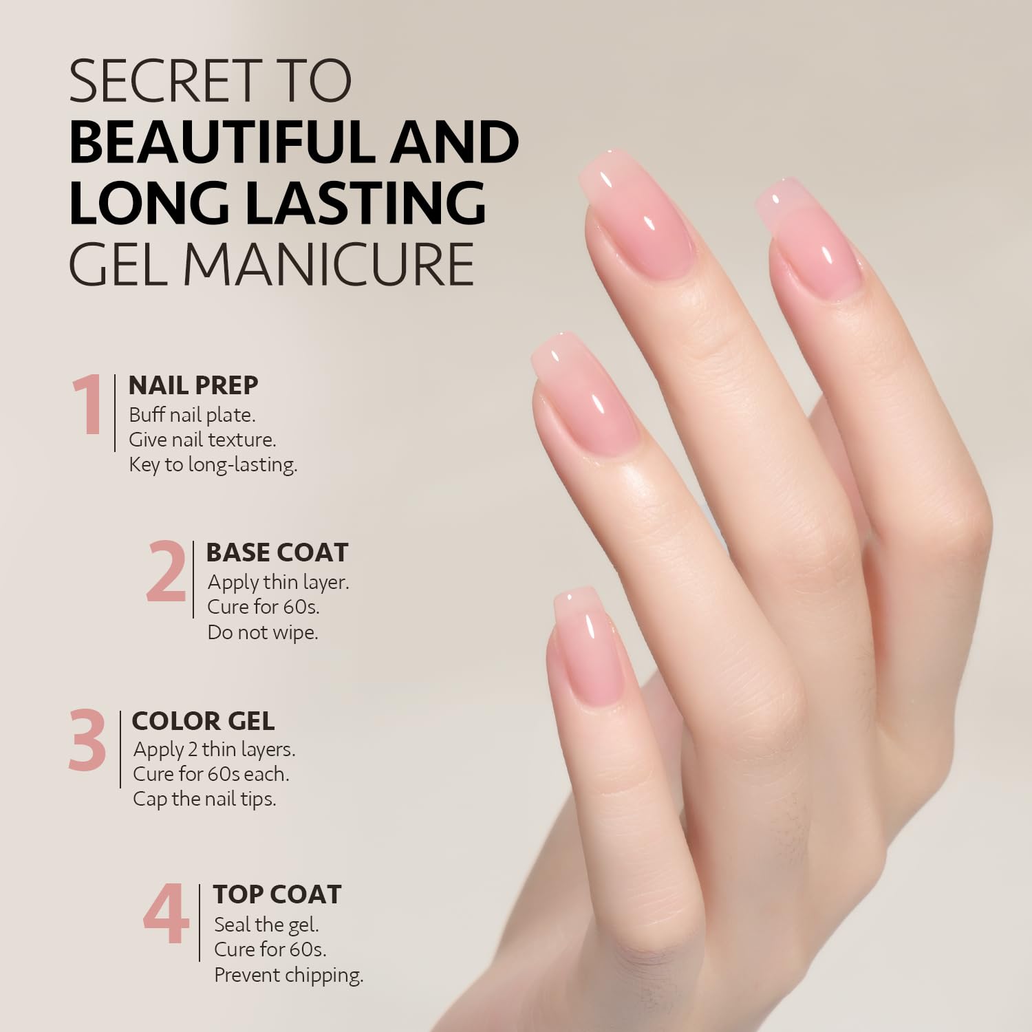 Foto 6 pulgar | Esmalte De Uñas En Gel Gaoy Sheer Pink Nude, 16 Ml, Uv Light Cure - Venta Internacional.
