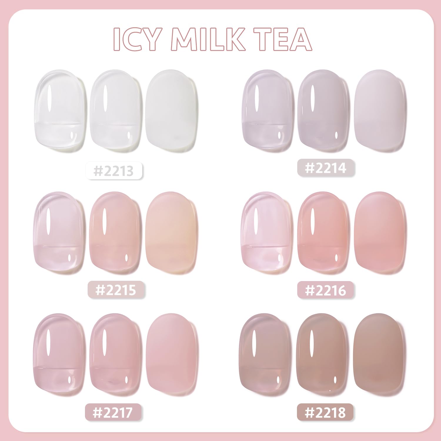 Foto 2 | Set De Esmaltes De Uñas En Gel Gaoy Jelly Nude Milky White 6 Colores - Venta Internacional.